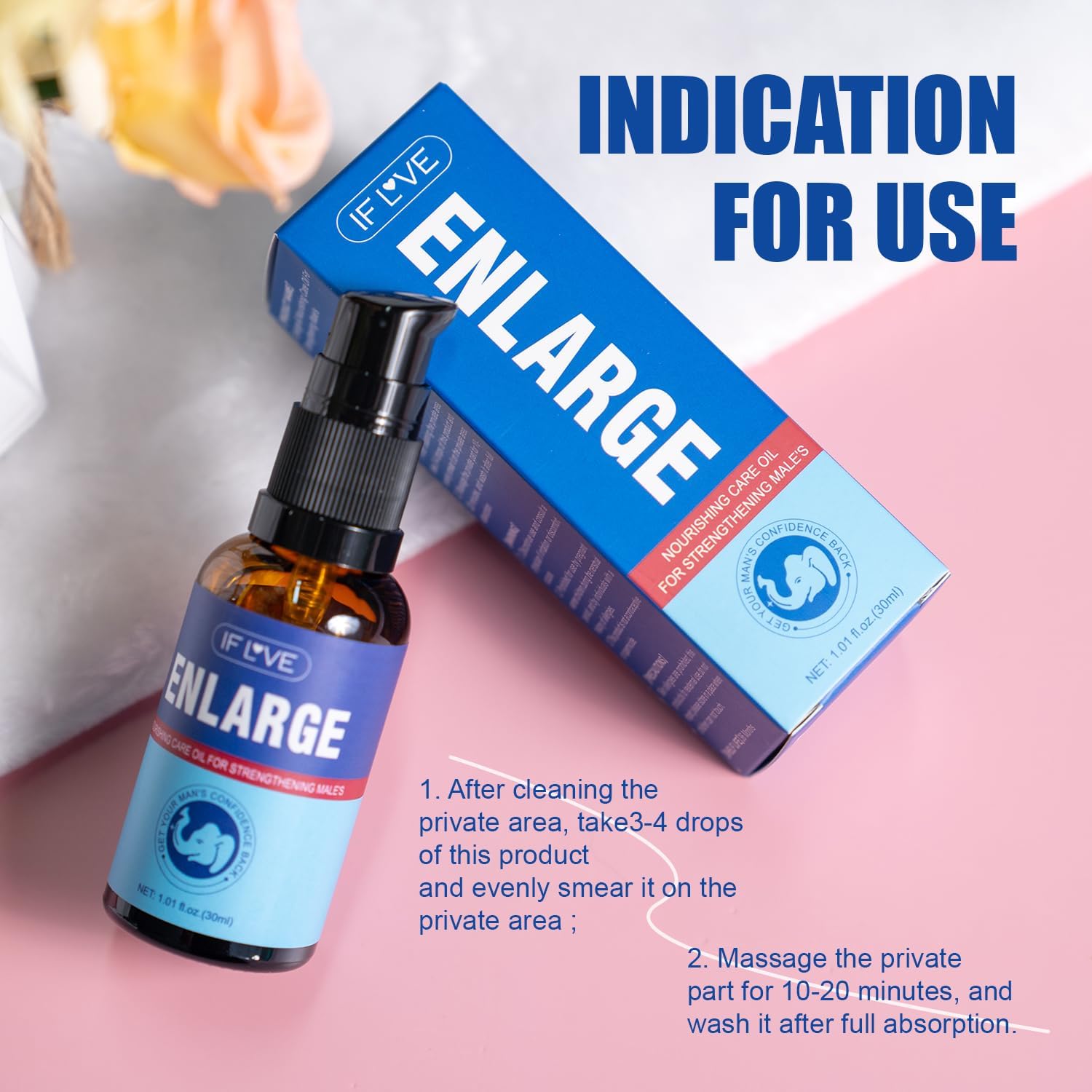 IF L VE Enlarge Oil, Growth Men's Energy Massage Oil, Sexual Enhancement, Strength Enhancement - 30ML - DragonVitality