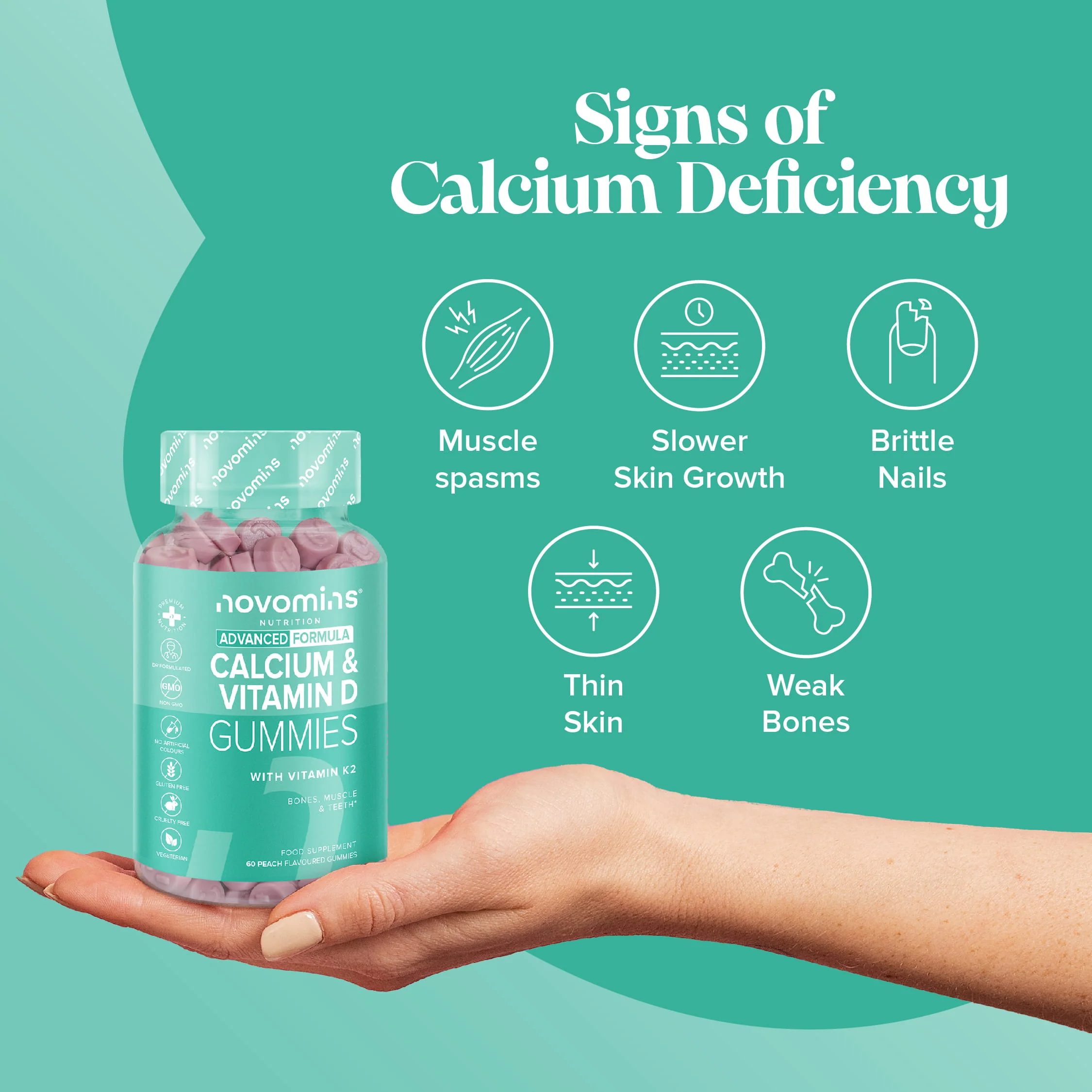 Calcium, Vitamin D & K2 Gummies - DragonVitality