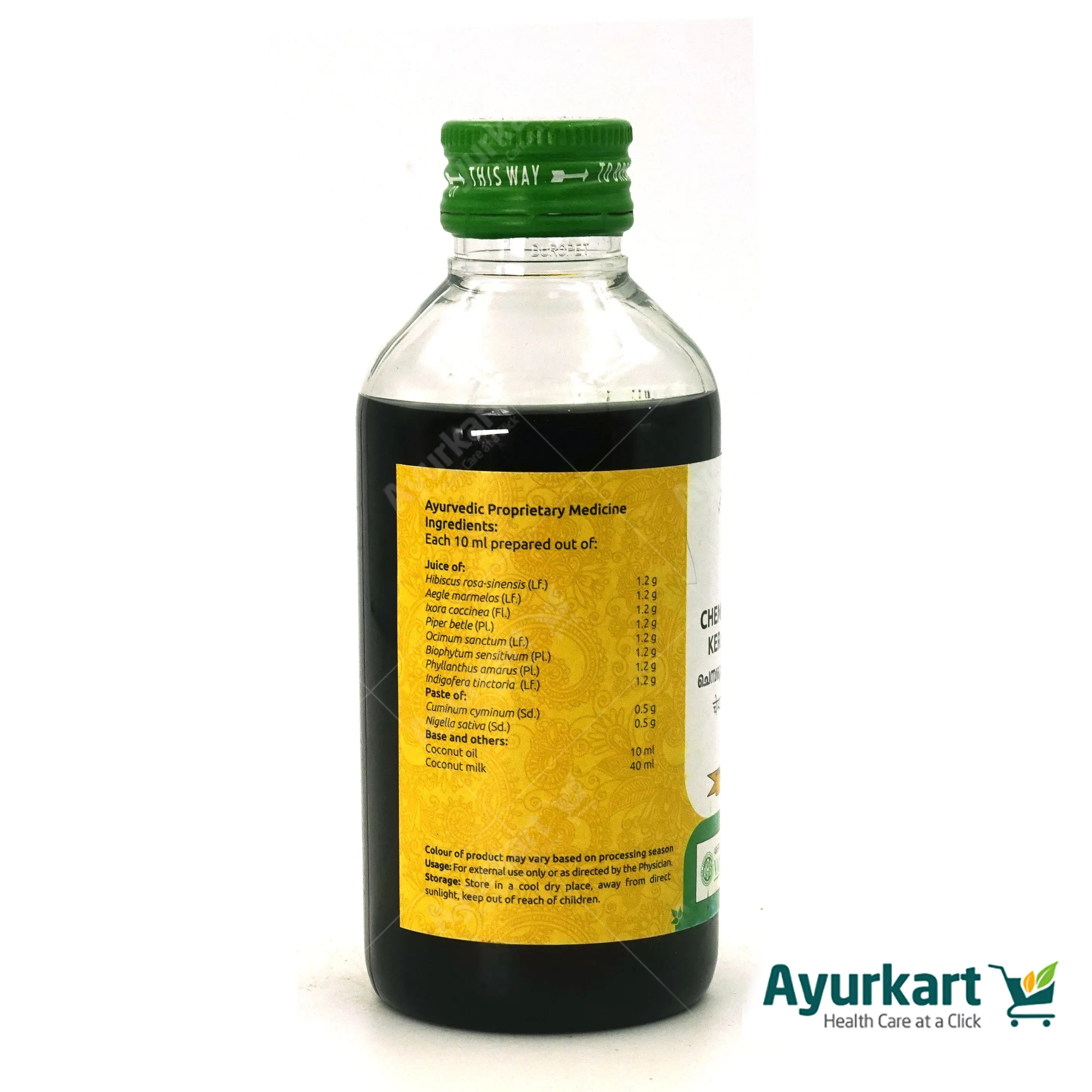 Chemparuthyadi Kera Thailam - 200ML - Vaidyaratnam - DragonVitality