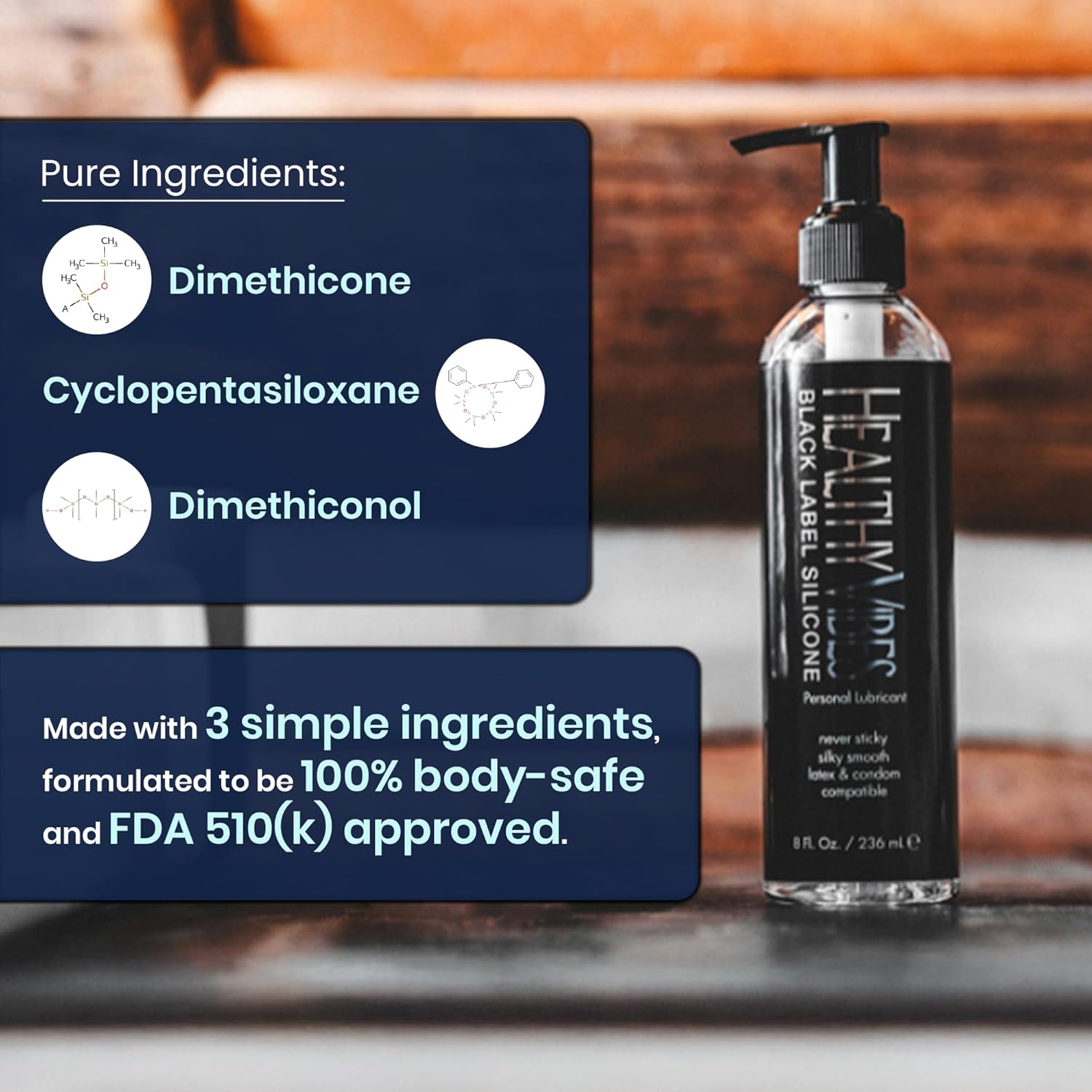 Black Label Silicone Based Personal Lubricant- Lasts Long & Easy to Clean, Water Resistant Lube, Lubricant for Privacy Safe for Most Skin Types- 8 oz - DragonVitality