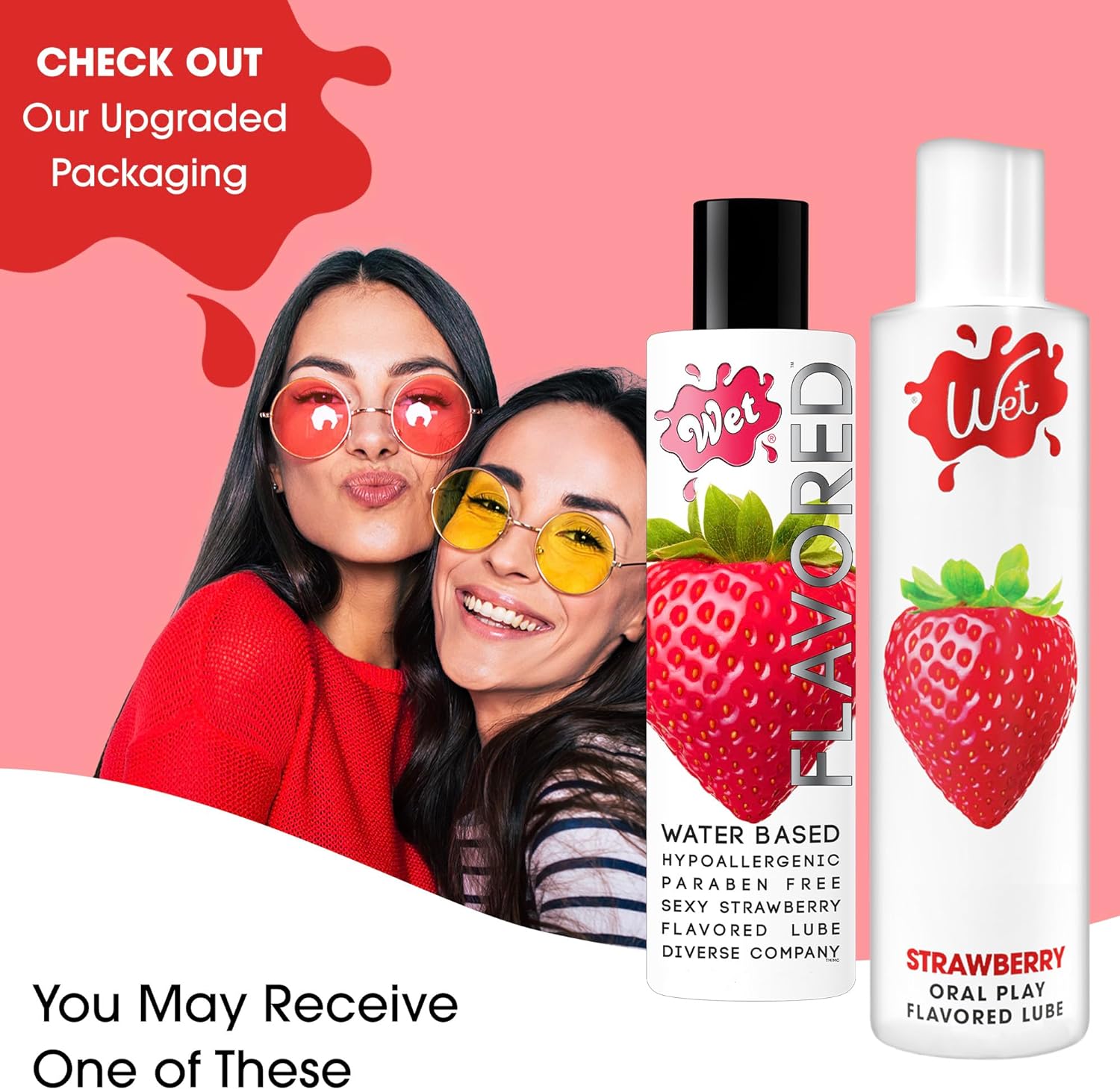 Wet Sexy Strawberry Premium Flavored Edible Lube for Men, Women and Couples | Long-Lasting, Condom Safe, Sugar Free, 9 fl oz - DragonVitality