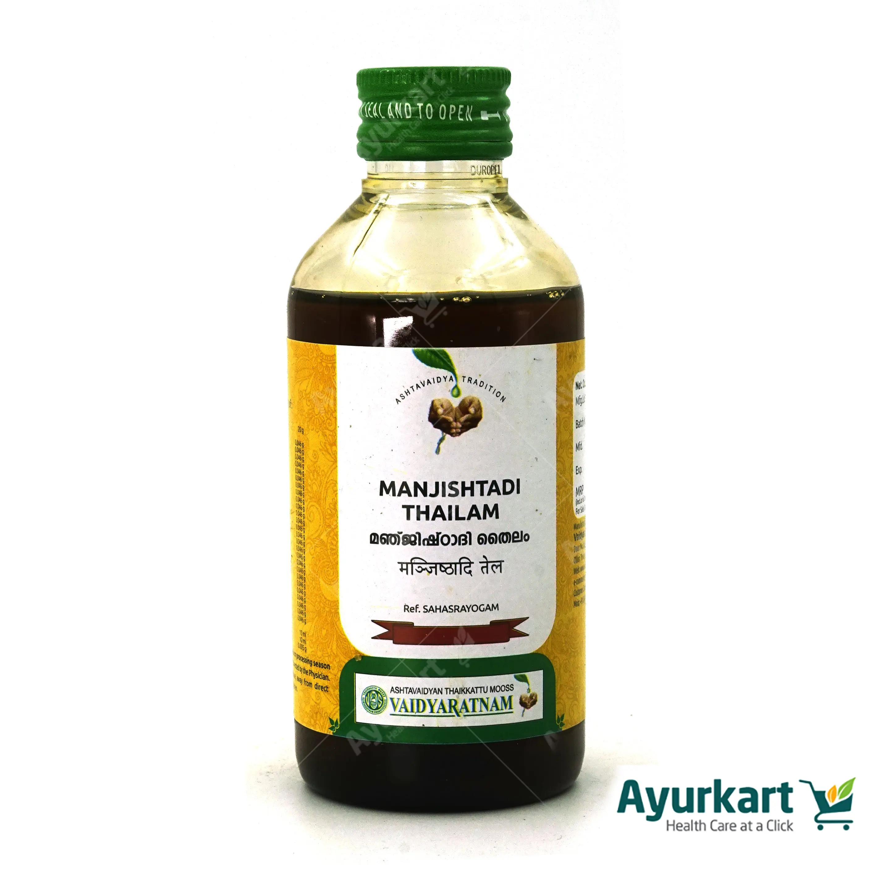 Manjishtadi Thailam - 200ML - Vaidyaratnam - DragonVitality