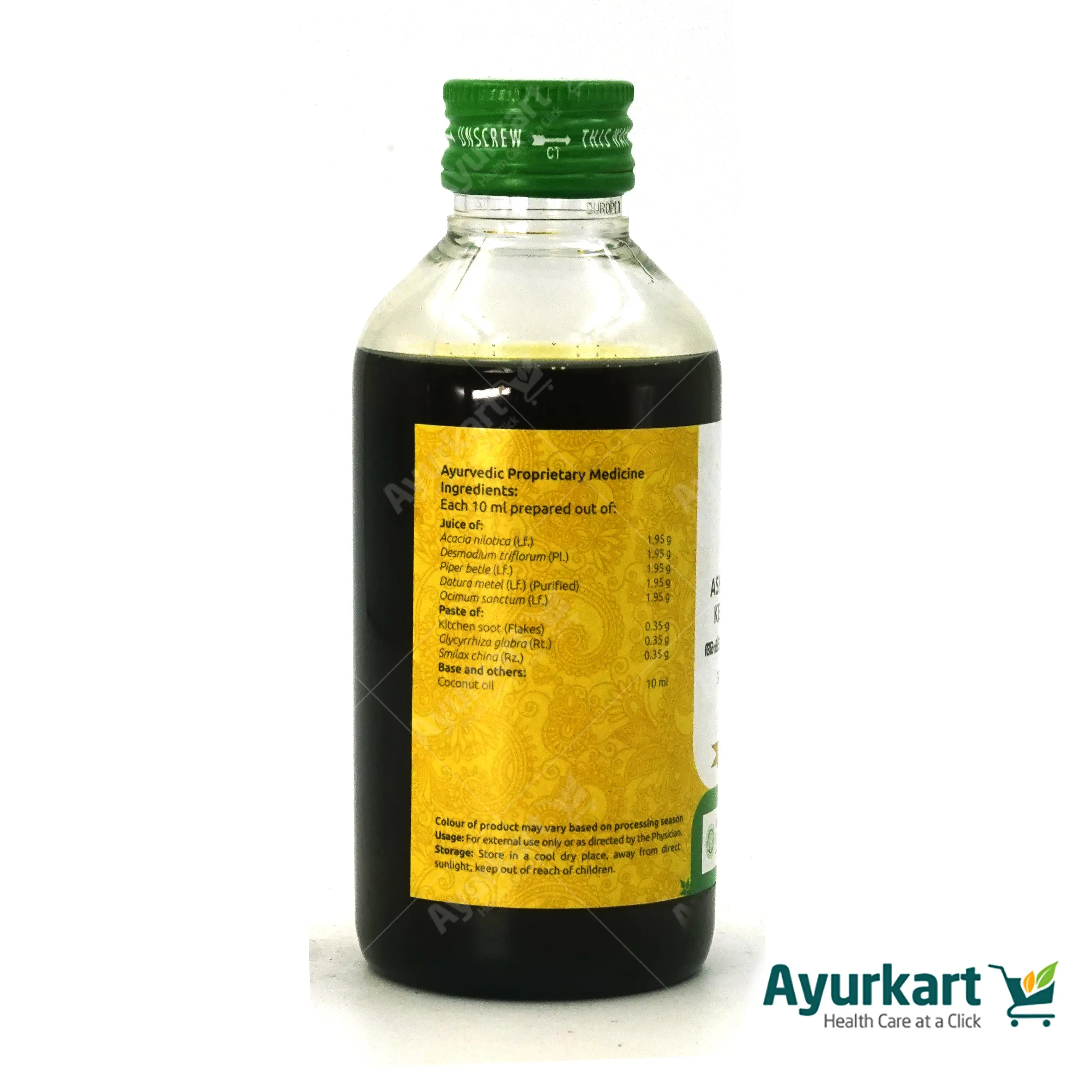 Ashtapathradi Kera Thailam - 200ML - Vaidyaratnam - DragonVitality