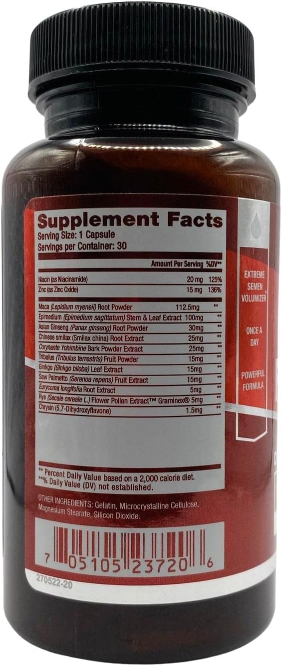 BALL REFILL by Vigor Labs Semen Volumizer & Male Enhancement Supplement | Boost Sexual Drive & Libido | Improve Orgasms & Sexual Performance | Increase Semen Volume | 30 Capsules - DragonVitality