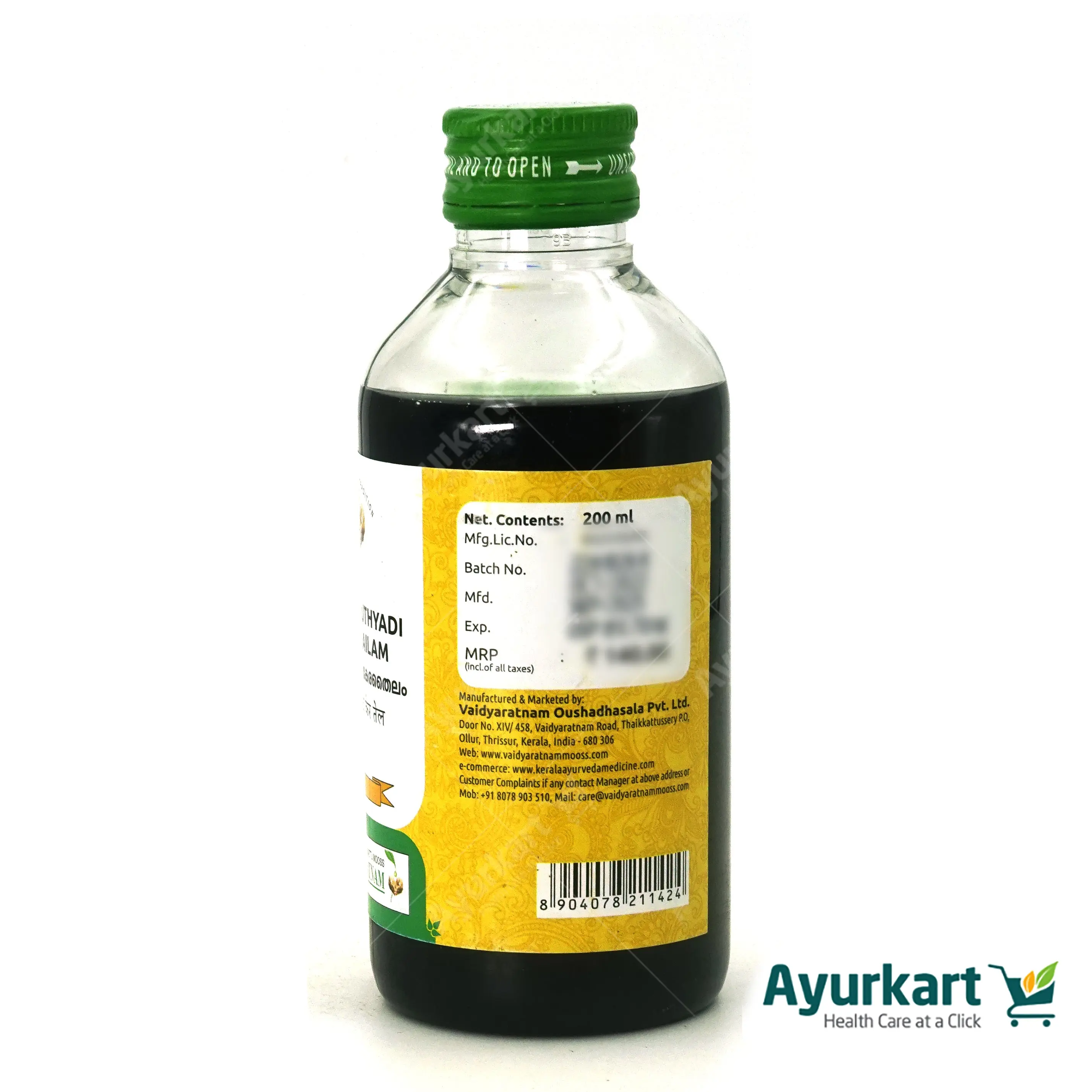 Chemparuthyadi Kera Thailam - 200ML - Vaidyaratnam - DragonVitality