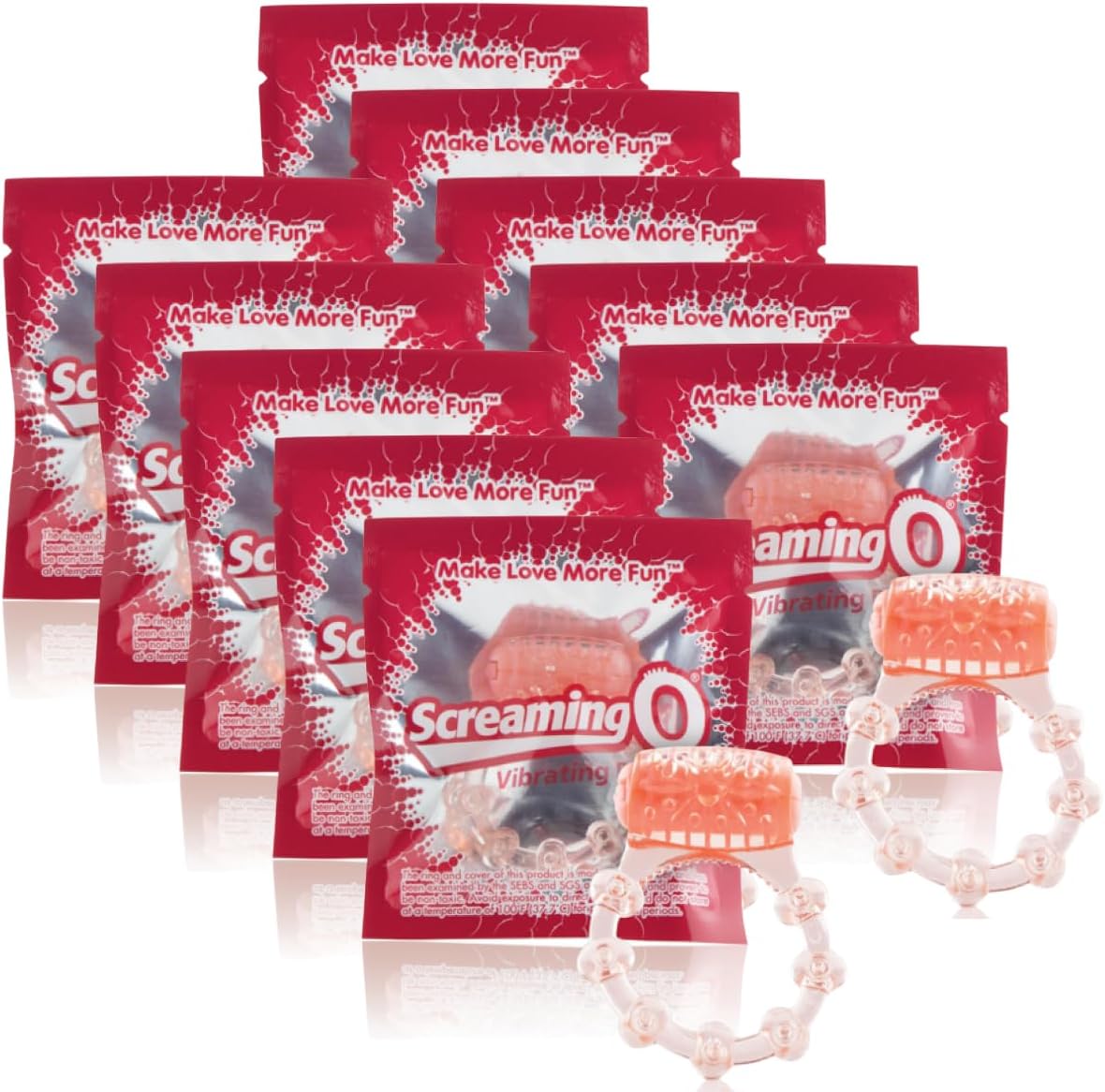 Screaming O Vibrating Ring – 10-Pack Disposable Vibrating Penis Rings, Mutual Pleasure Enhancers for Couples, Travel-Friendly, Body-Safe Silicone - DragonVitality