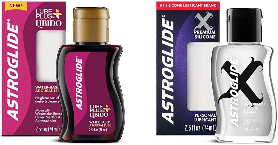 Astroglide Lube Plus Libido (2.5oz), Intimate Arousal Lube Heightens Desire and Sensitivity, Water Based Personal Lubricant, Enhances Pleasure for Women, Men, Couples, Travel Size (Packaging May Vary) - DragonVitality
