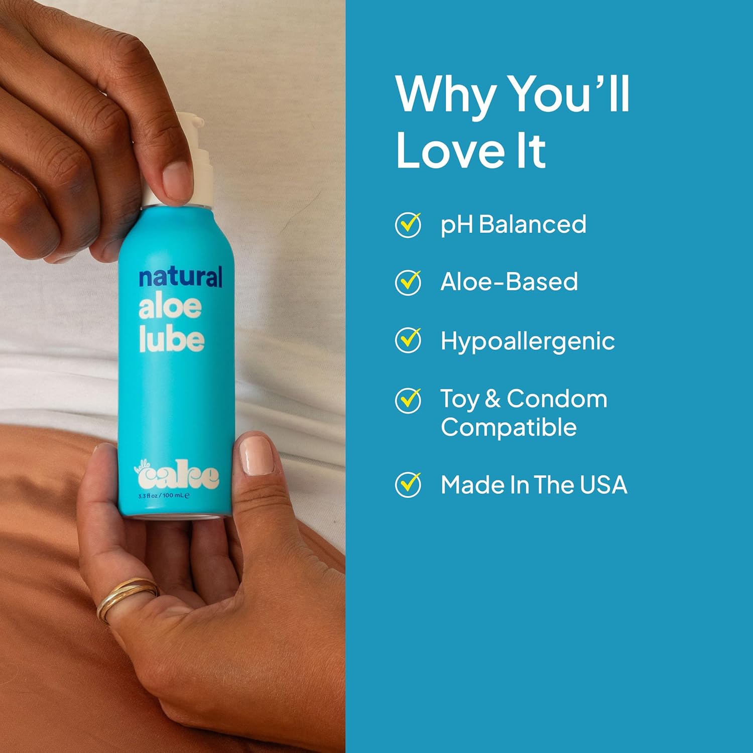 Hello Cake Silicone-Based Personal Lubricant - Hydrating, Long-Lasting, Non-Sticky, Ultra Slippery, Condom Compatible Lube for Men, Women, and Couples 3.3 fl oz - DragonVitality