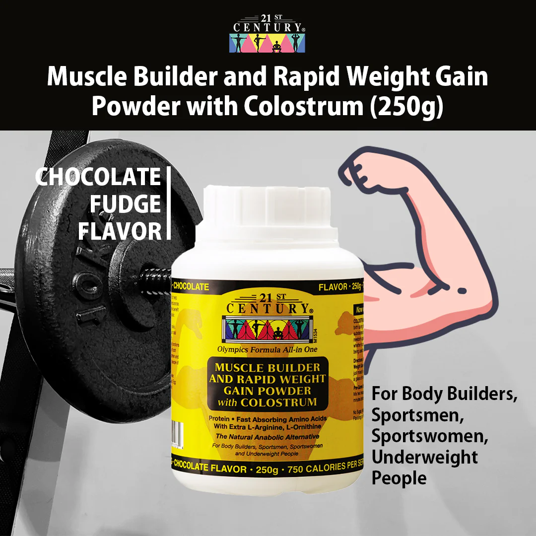 Muscle Builder & Rapid Weight Gain Powder with Colostrum (Chocolate Flavor) 250g - DragonVitality