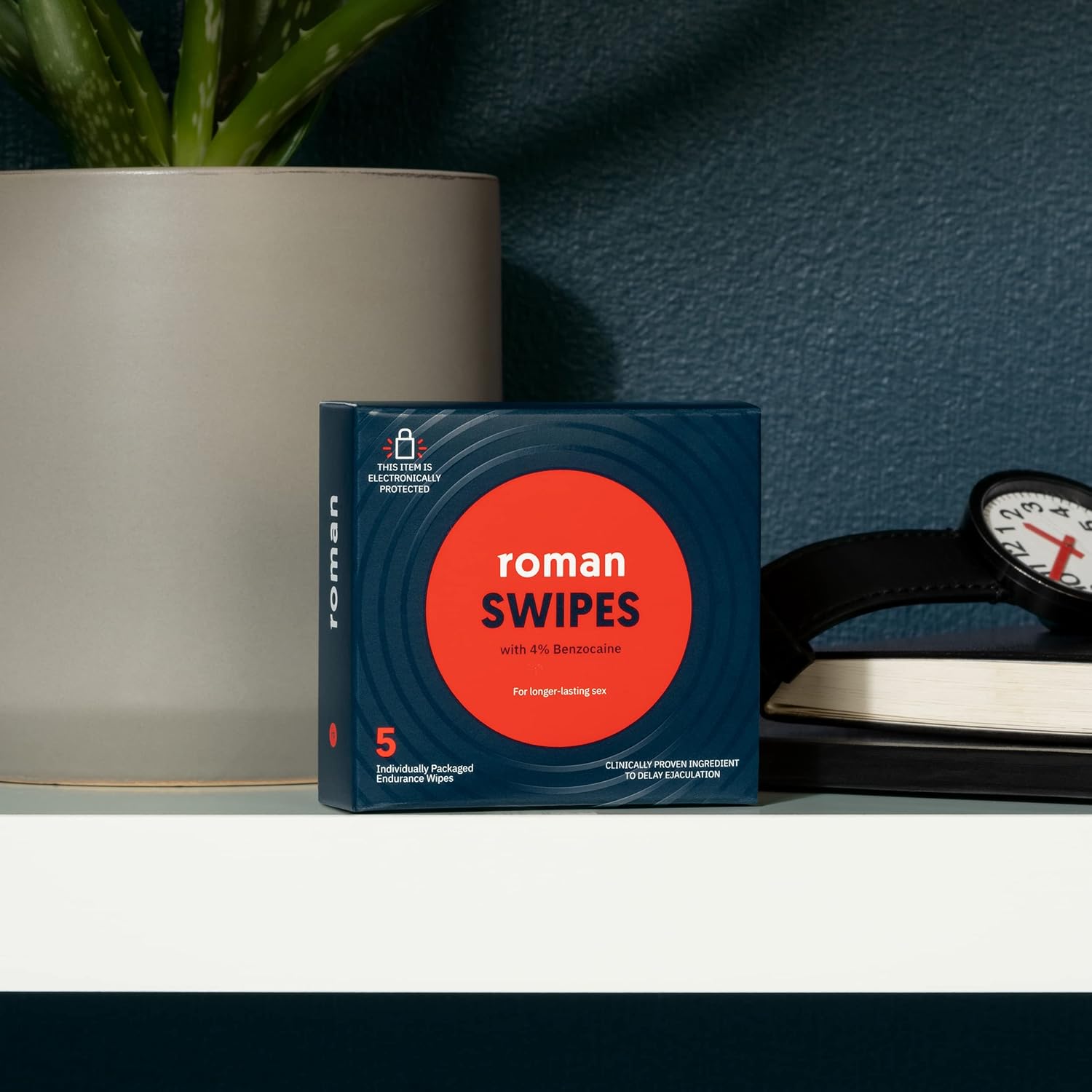 ROMAN Swipes | Fast-Acting, Convenient, Over-The-Counter Wipes Increase Stamina, Formulated with 4% Benzocaine, Features Discreet Packaging | 12-Pack - DragonVitality