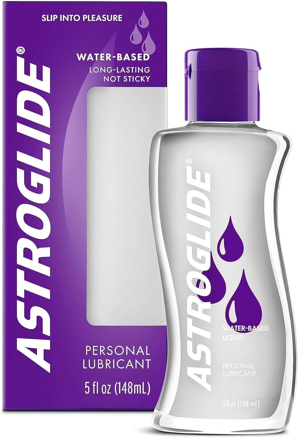 Astroglide Water Based Lube (2.5oz), Liquid Personal Lubricant, Long-Lasting Sex Lube for Men, Women and Couples, Travel-Friendly Size (Pack of 3) - DragonVitality