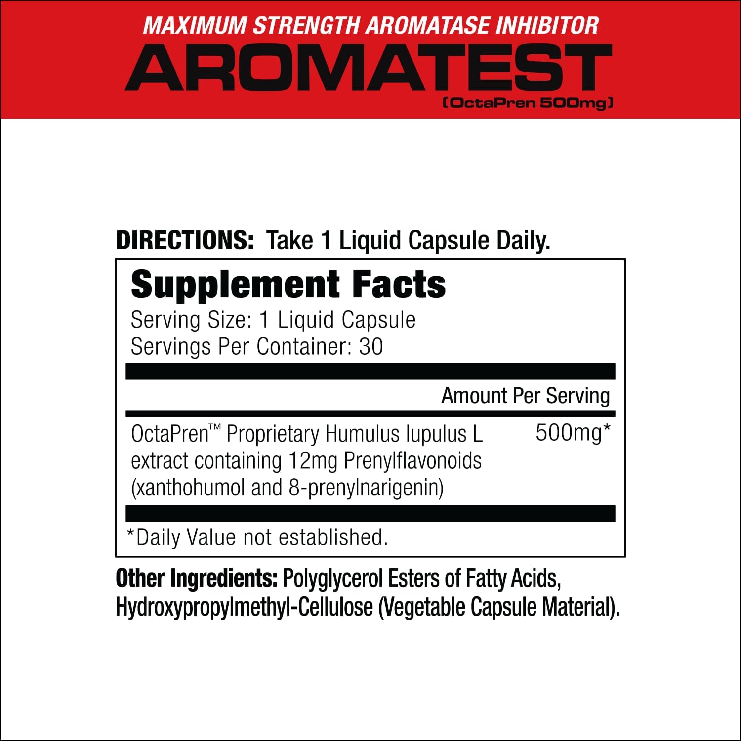 MuscleMeds AROMATEST Testosterone Booster & Aromatase Inhibitor, Lowers Estrogen, Supports Muscle Building & Strength, Anti-Aging Hormone Replacement for Men, 30 Liquid caps - DragonVitality