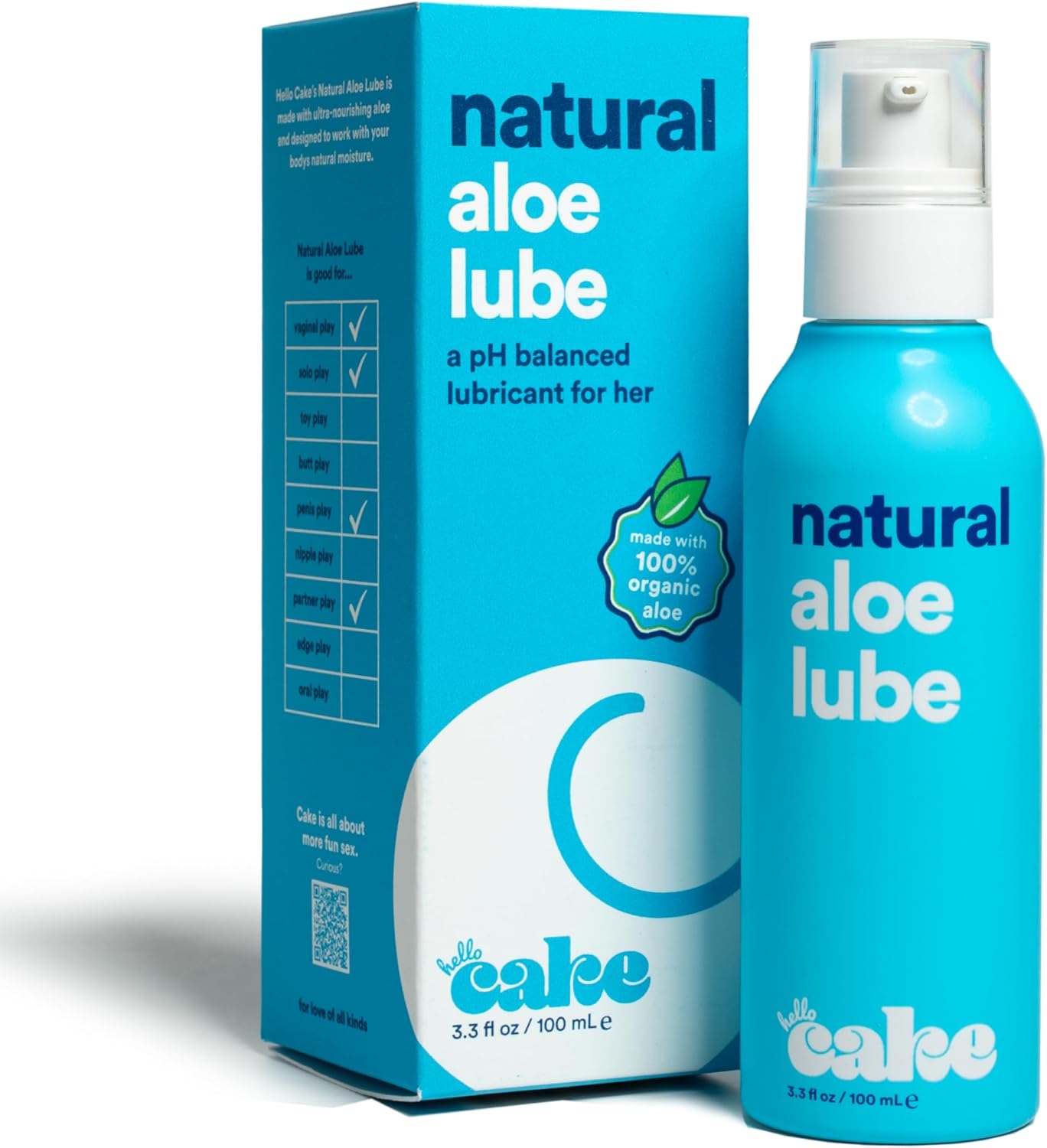 Hello Cake Silicone-Based Personal Lubricant - Hydrating, Long-Lasting, Non-Sticky, Ultra Slippery, Condom Compatible Lube for Men, Women, and Couples 3.3 fl oz - DragonVitality