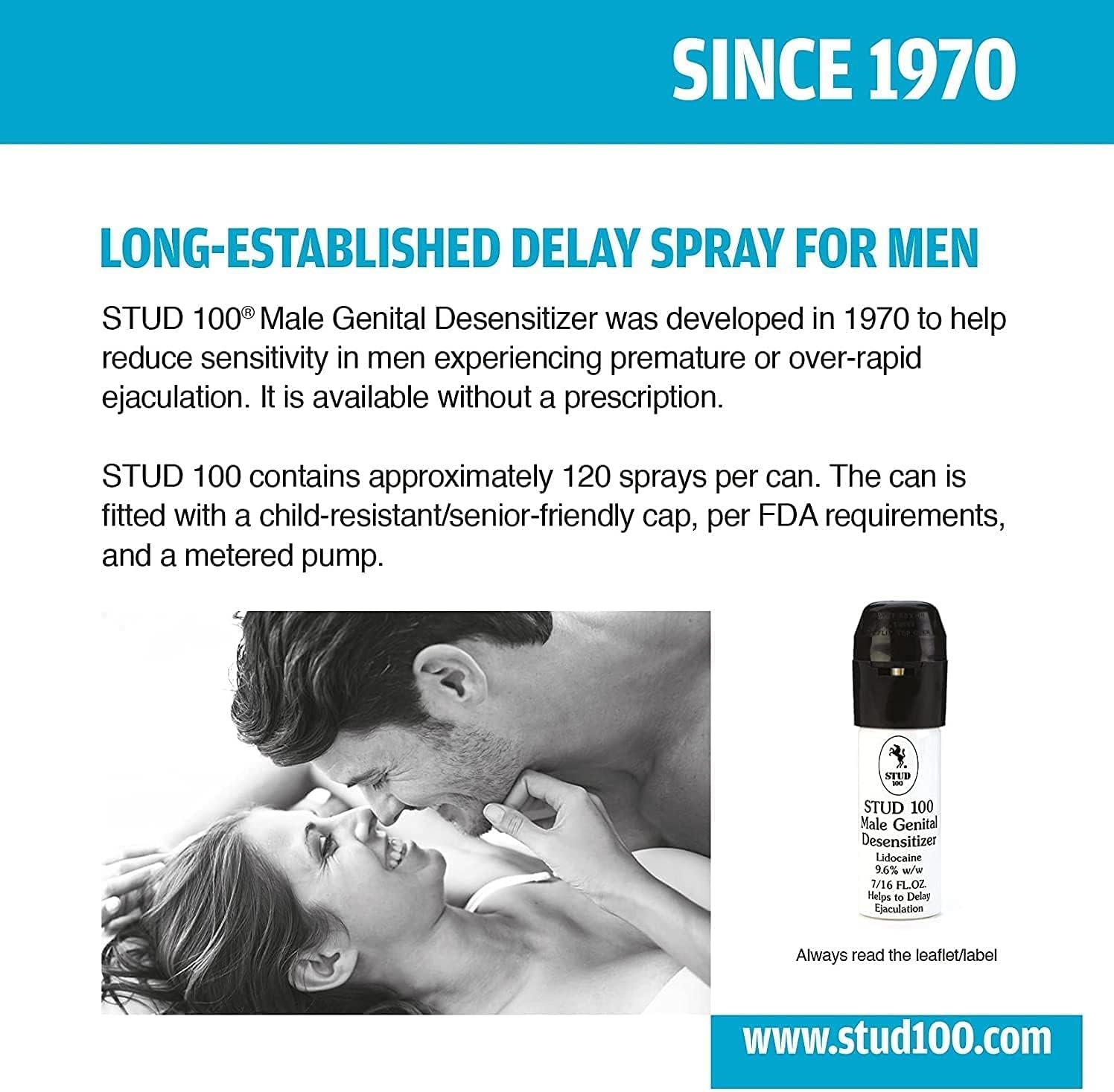 Stud 100 Male Genital Desensitizer Spray, 7/16- Fl. Ounce Box (Pack of 1 - DragonVitality