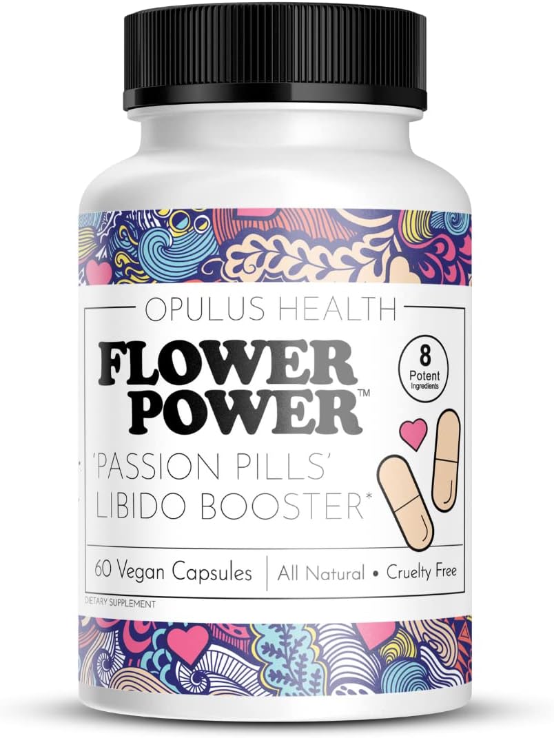 Flower Power 'Passion Pills' Potent Libido Booster for Women | Comprehensive Women's Libido Enhancer | Dynamic Energy Booster for Women - 60 ct Vegan - DragonVitality
