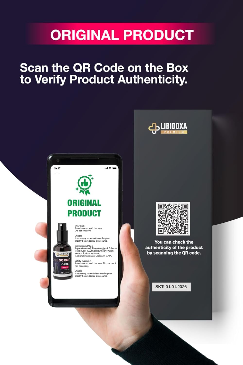 SEXON Desensitizing for Delay Spray, Big Size(30 Ml) Male Climax Control Spray Gentle Non-irritating and No Odor, Sexual Enhancer Numbing Spray for Men Last Longer in Bed Prolong Climax for Man - DragonVitality