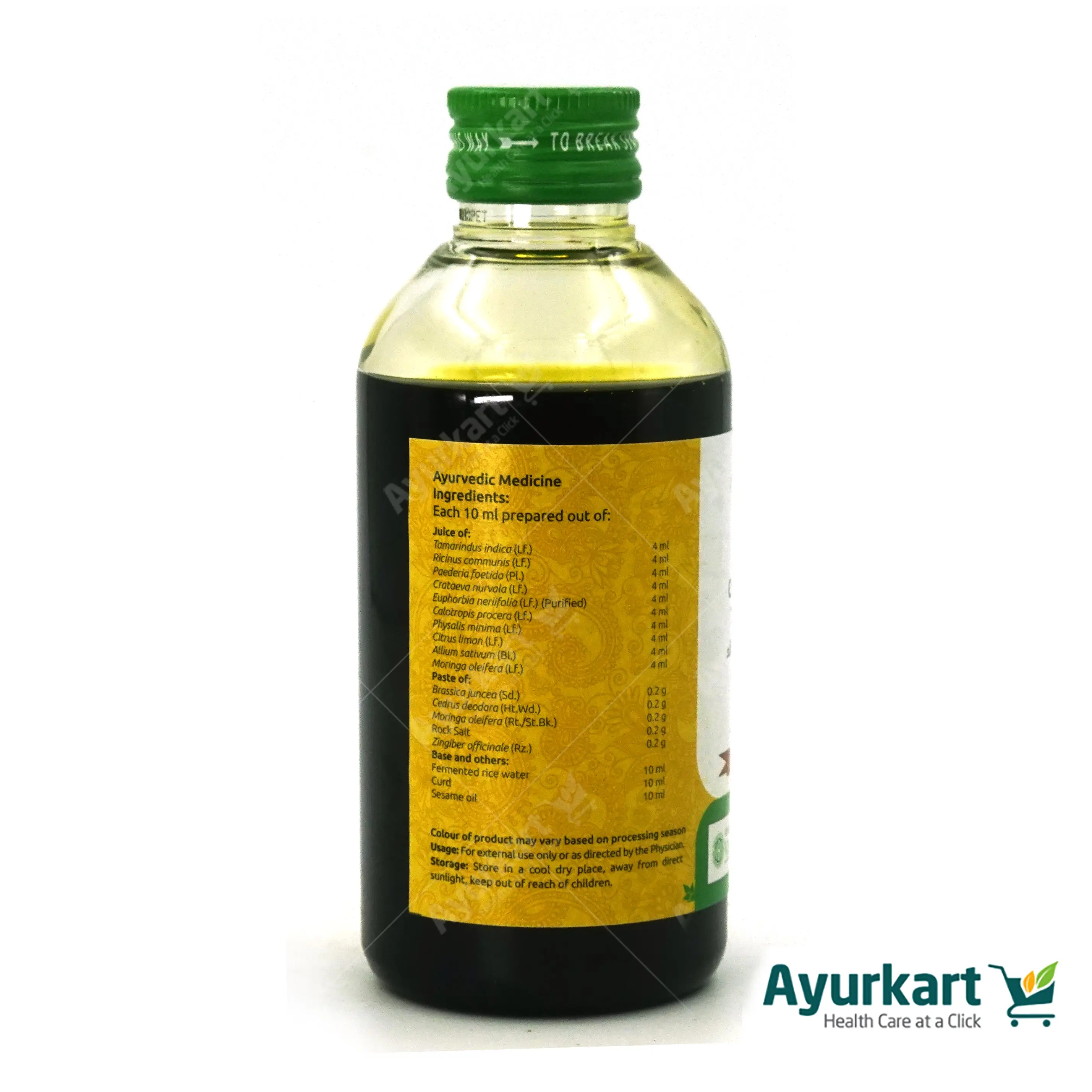 Chinchadi Thailam - 200ML - Vaidyaratnam - DragonVitality