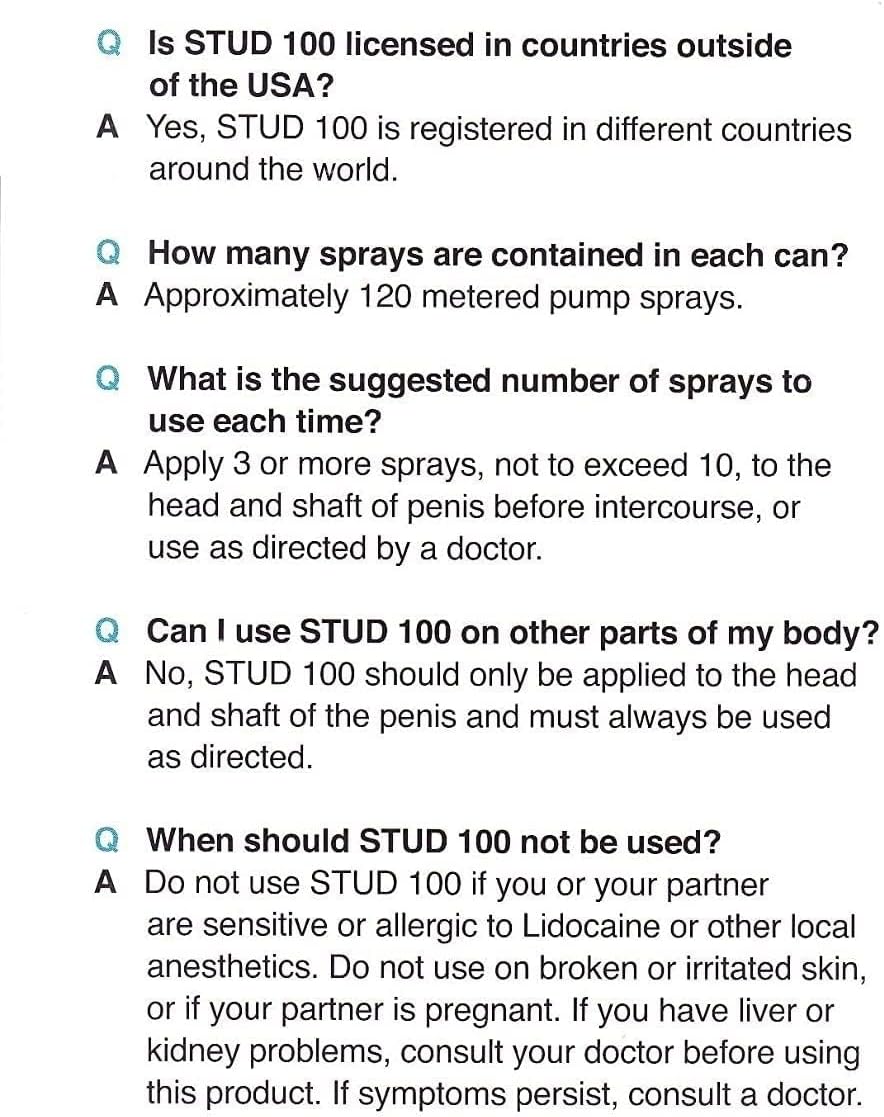 Stud 100 Male Genital Desensitizer Spray, 7/16- Fl Ounce Box - DragonVitality