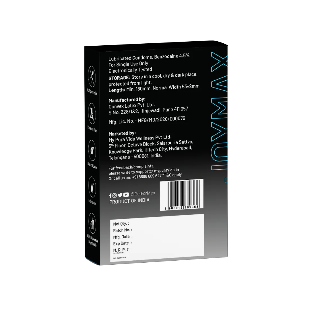JoyMax Ultra Thin Delay Condoms – Feel More, Last Longer (10 Pack) - DragonVitality
