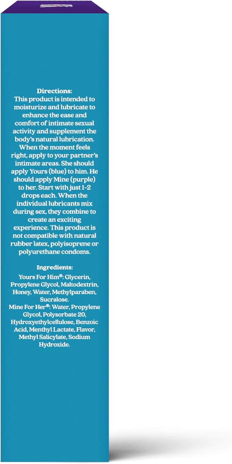 K-Y & Mine Couples Lubricant, Personal Lubricant & Intimate Gel, Sex Lube, Clear, 3 Fl Oz - DragonVitality