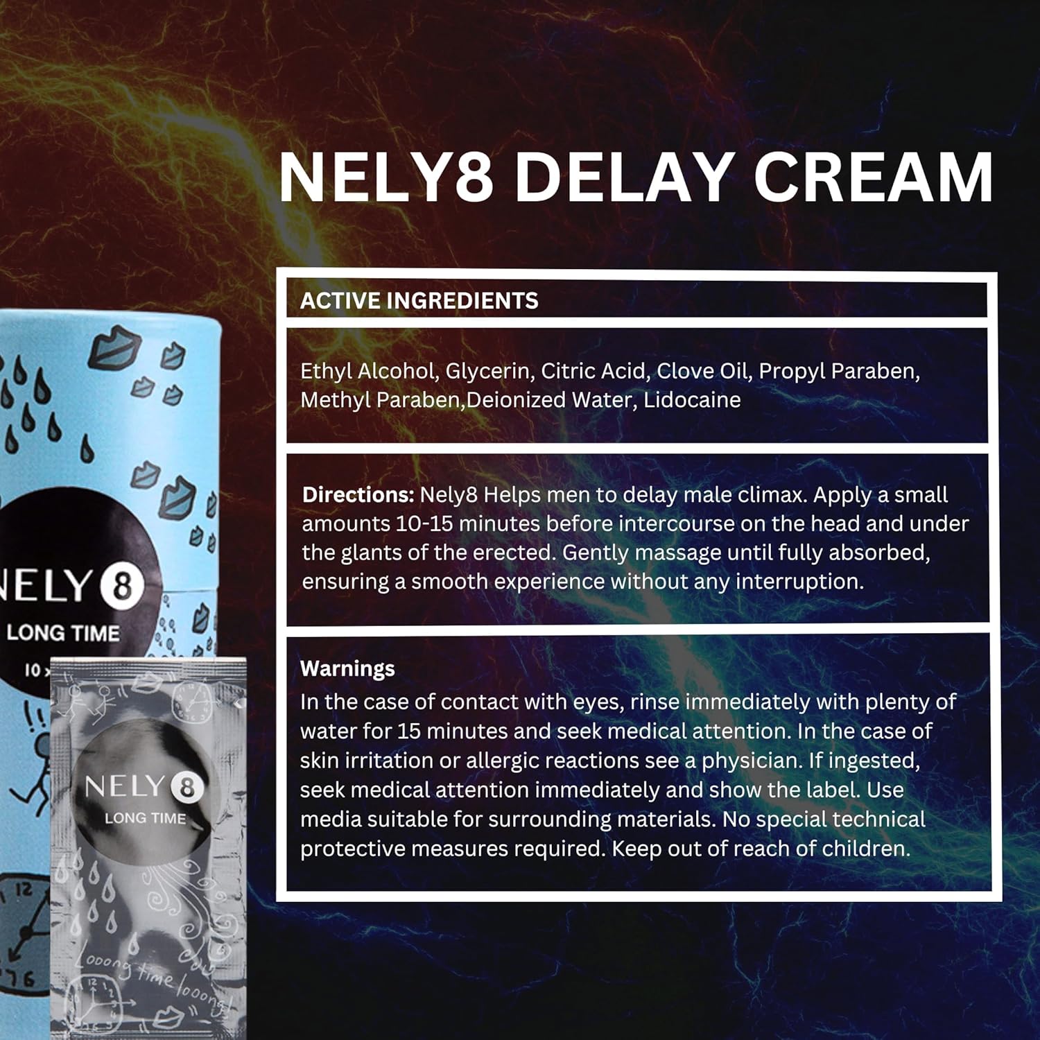 Nely8 Desensitizing Delay Cream, Male Climax Control, Sexual Enhancer Numbing Cream and No Odor, Last Longer in Bed, Not Delay Spray - DragonVitality