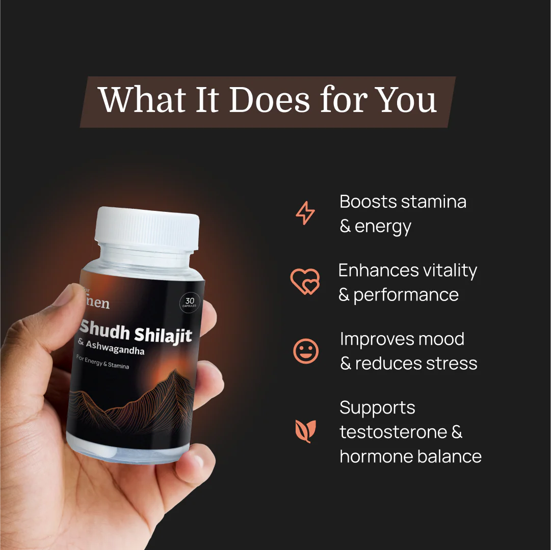 Shudh Himalayan Shilajit & Ashwagandha – Vitality, Mood & Performance Capsules for Men