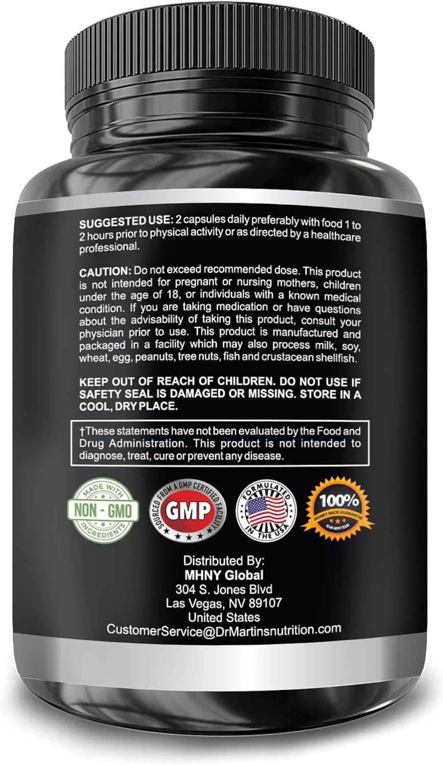 Super Strength 1590mg Horny Goat Weed 120 Capsules With Maca Arginine & Ginseng - Naturally Boost your Health, Workout Performance, Endurance & Energy, Joint Health For Men & Women (120C) - DragonVitality