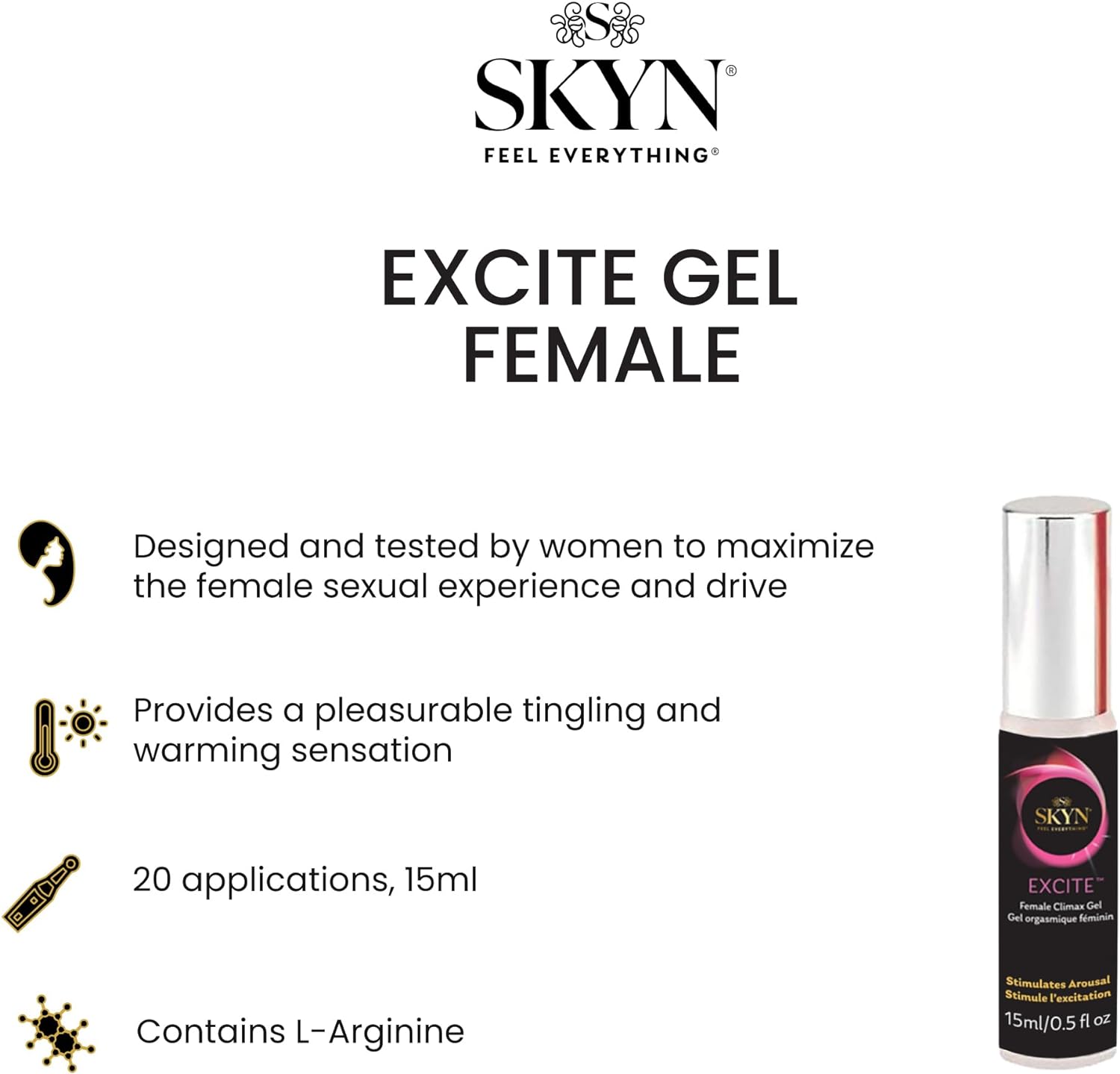 SKYN EXCITE Female Sexual Stimulating Gel, 0.5 Ounce - DragonVitality