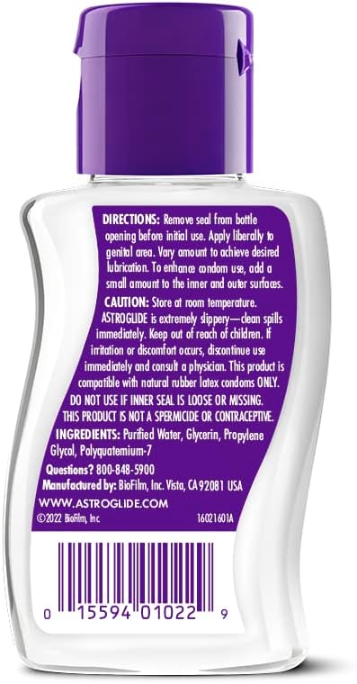 Astroglide Water Based Lube (2.5oz), Liquid Personal Lubricant, Long-Lasting Sex Lube for Men, Women and Couples, Travel-Friendly Size (Pack of 3) - DragonVitality