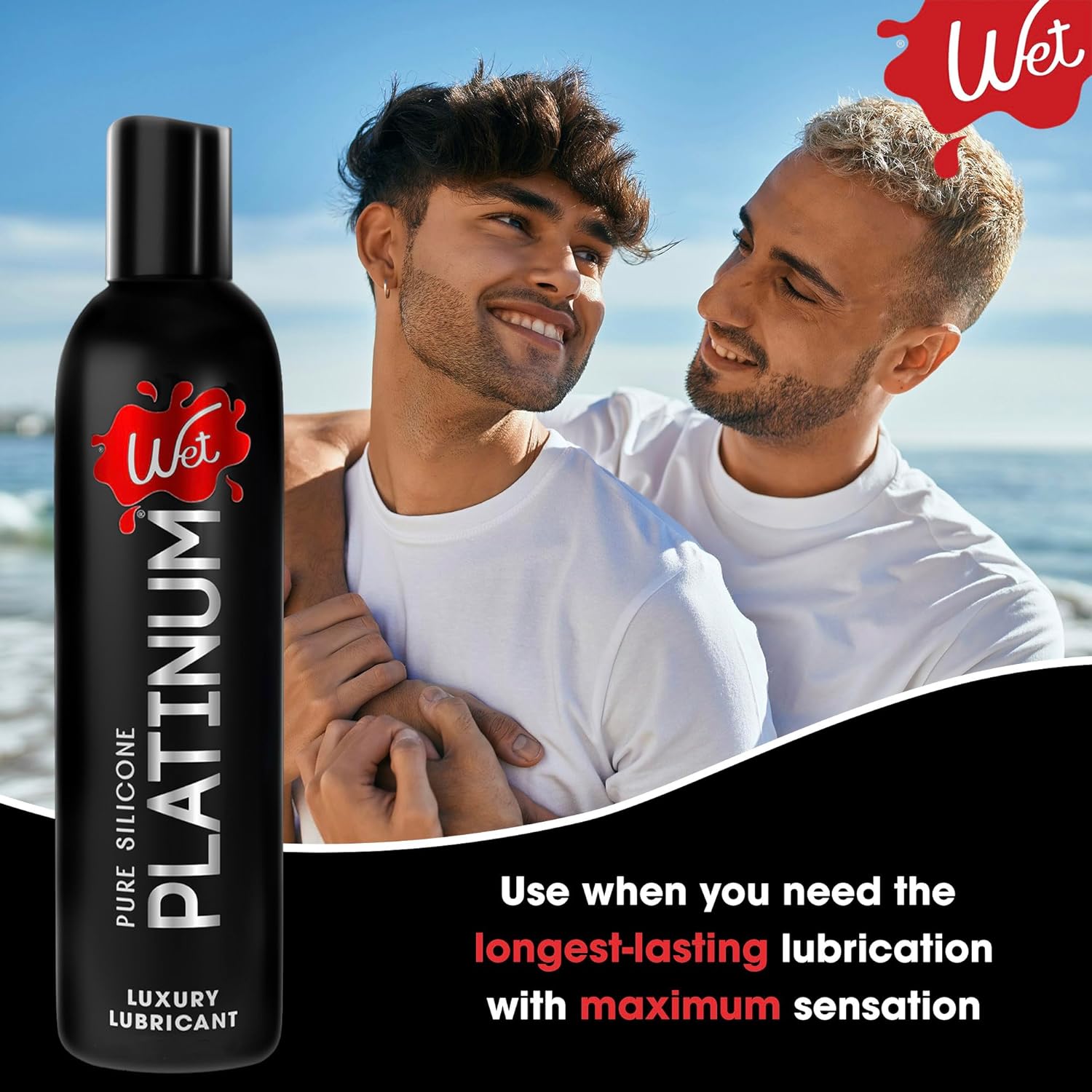 Wet Platinum Silicone-Based Personal Lubricant | Ultra Smooth, Super Slick, Hypoallergenic, Long-Lasting Performance, Waterproof Formula| Lube for Men, Women & Couples, 4.2 fl oz - DragonVitality