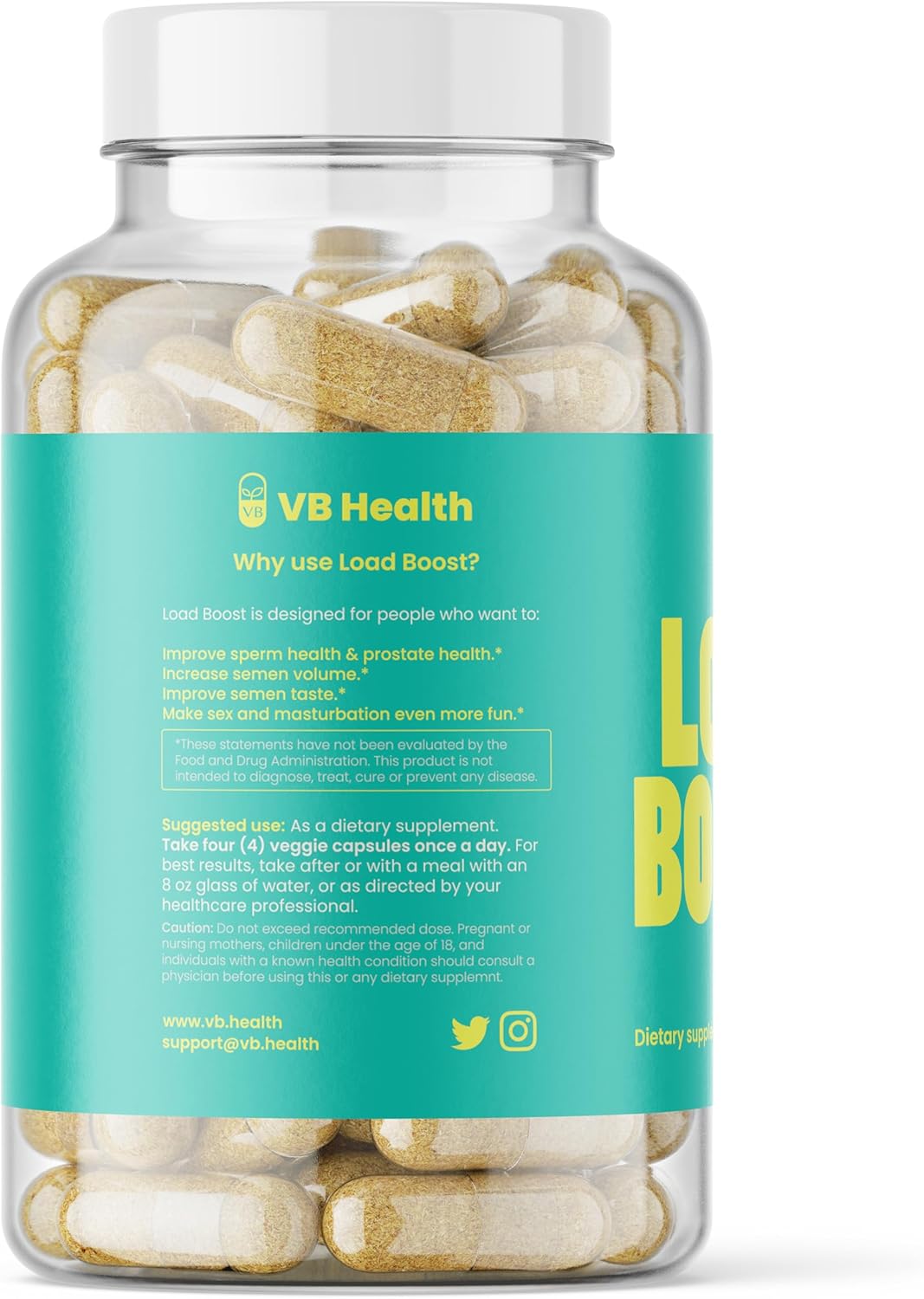 Vitaliboost Load Boost - Semen Volume, Sperm Health, & Men's Fertility - 120 Capsules (1 Month Supply) - DragonVitality