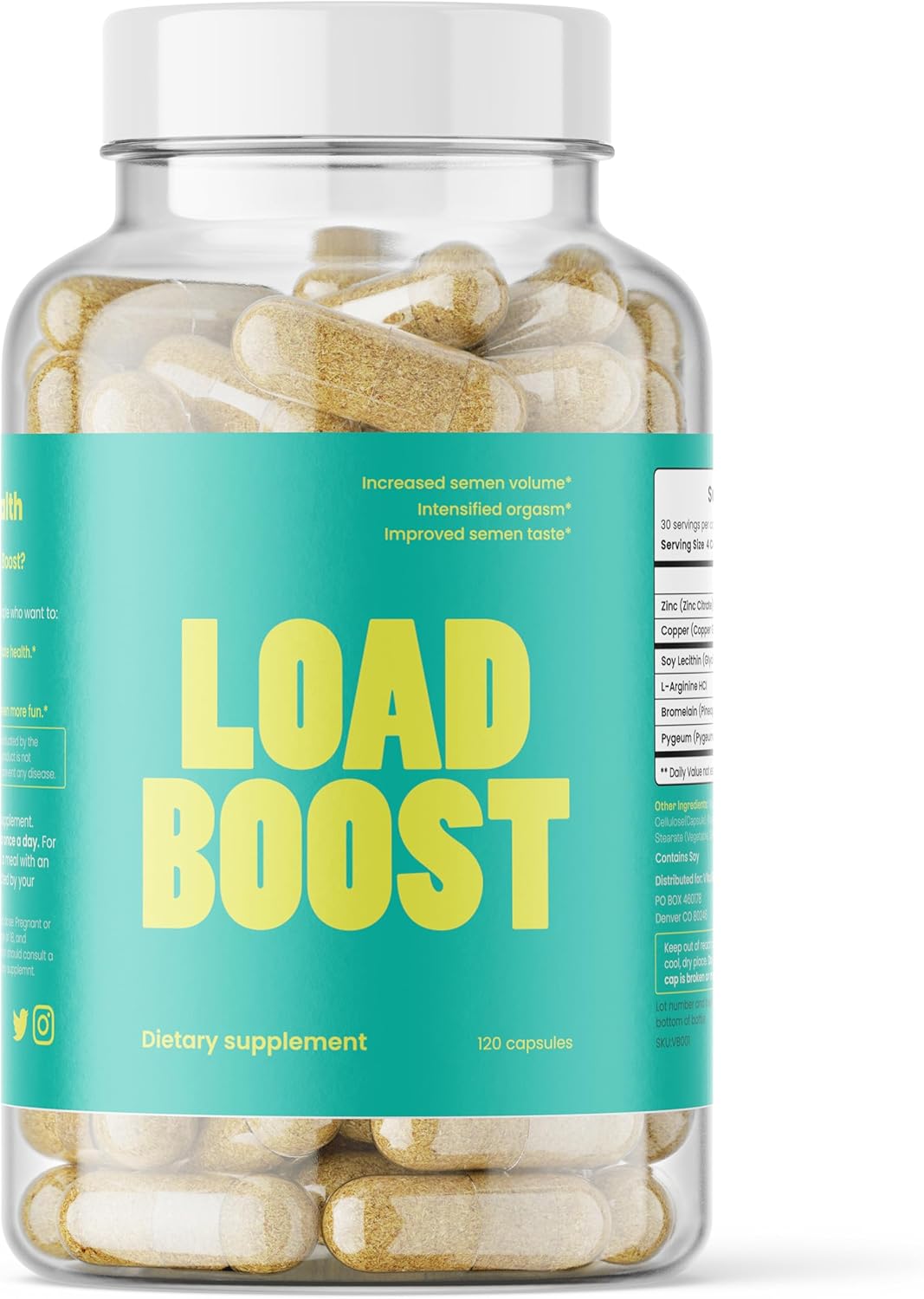 Vitaliboost Load Boost - Semen Volume, Sperm Health, & Men's Fertility - 120 Capsules (1 Month Supply) - DragonVitality