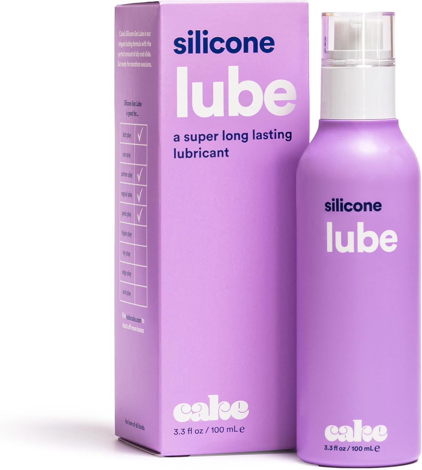 Hello Cake Silicone-Based Personal Lubricant - Hydrating, Long-Lasting, Non-Sticky, Ultra Slippery, Condom Compatible Lube for Men, Women, and Couples 3.3 fl oz - DragonVitality