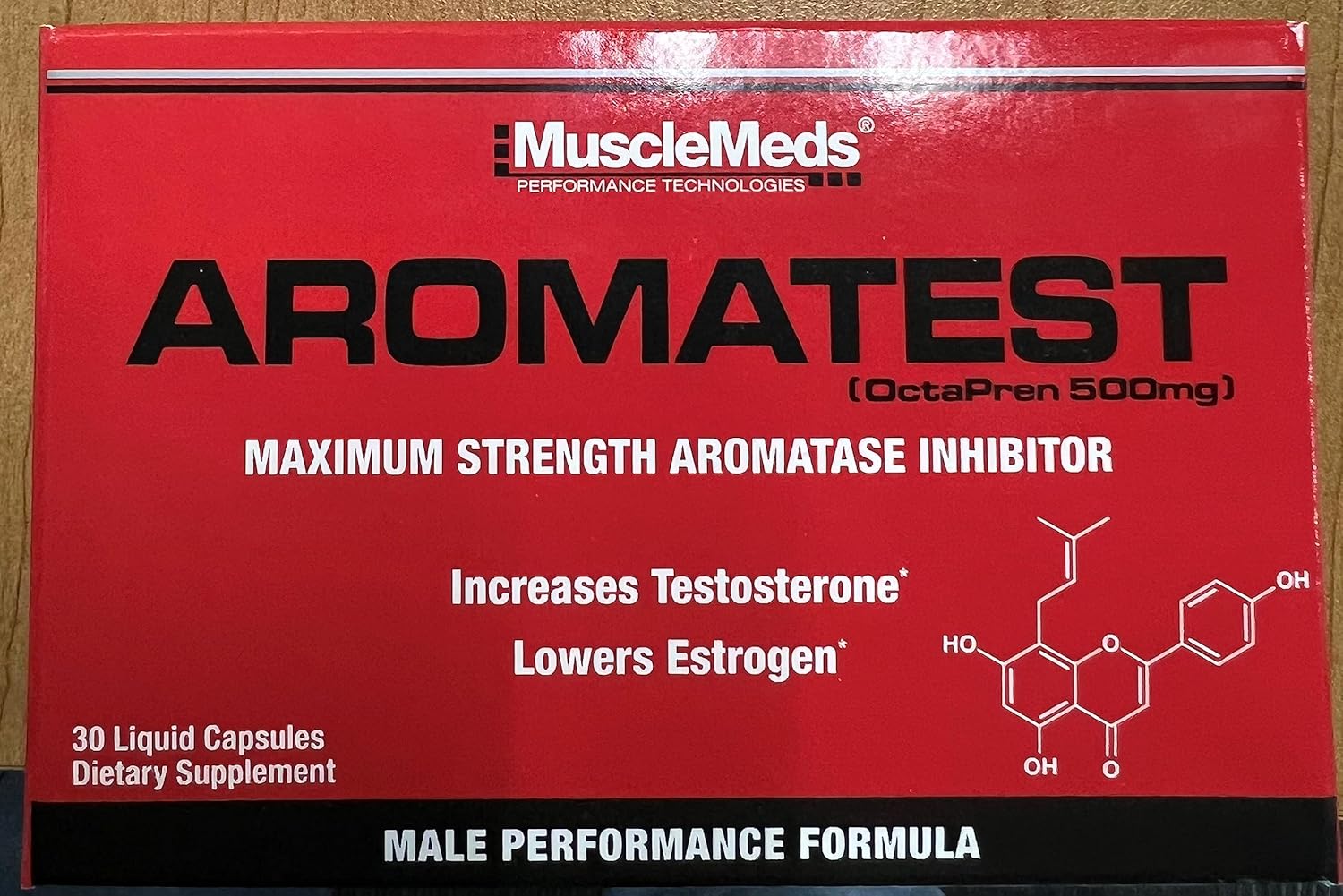 MuscleMeds AROMATEST Testosterone Booster & Aromatase Inhibitor, Lowers Estrogen, Supports Muscle Building & Strength, Anti-Aging Hormone Replacement for Men, 30 Liquid caps - DragonVitality