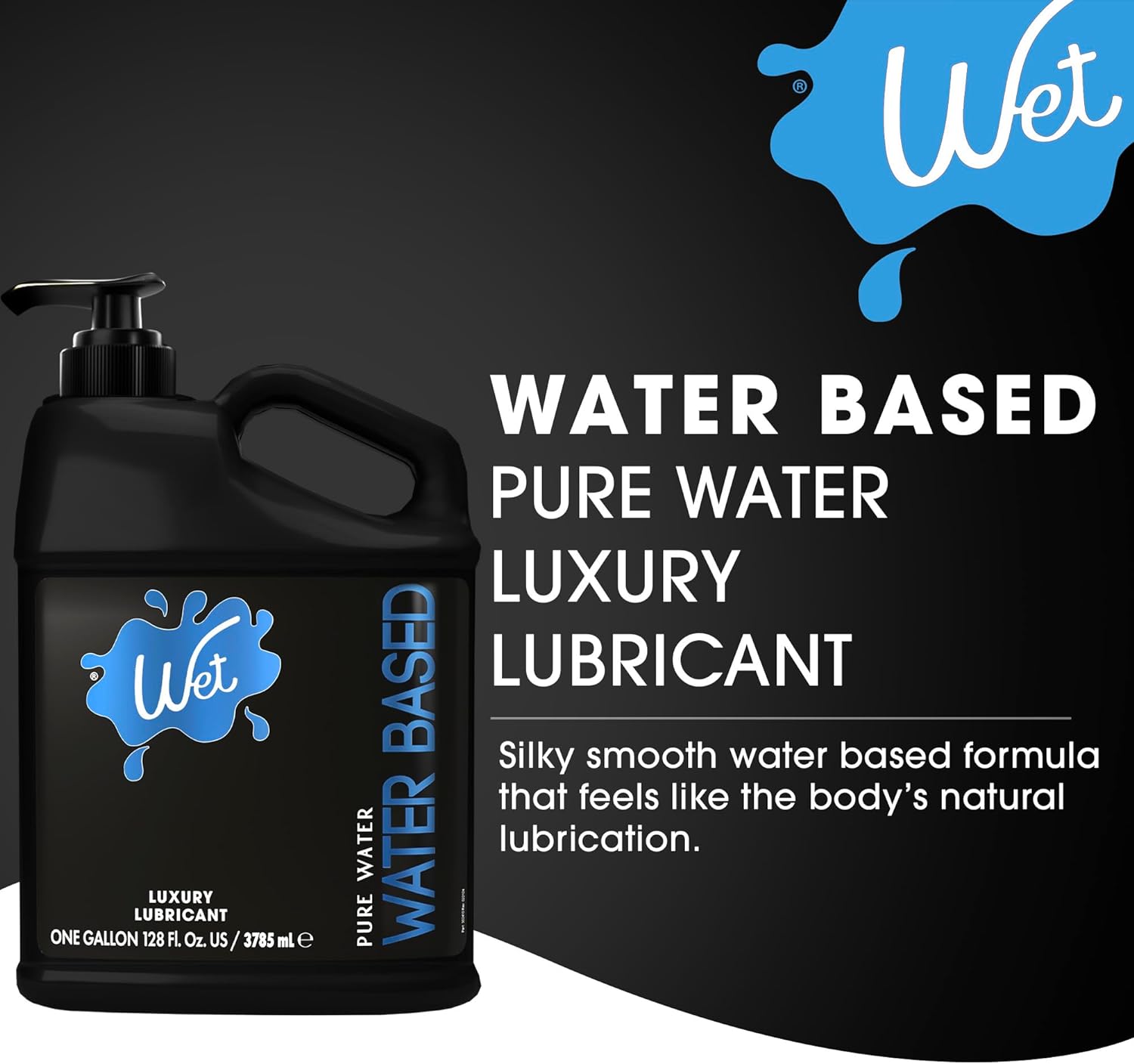 Wet Platinum Silicone-Based Personal Lubricant | Ultra Smooth, Super Slick, Hypoallergenic, Long-Lasting Performance, Waterproof Formula| Lube for Men, Women & Couples, 4.2 fl oz - DragonVitality