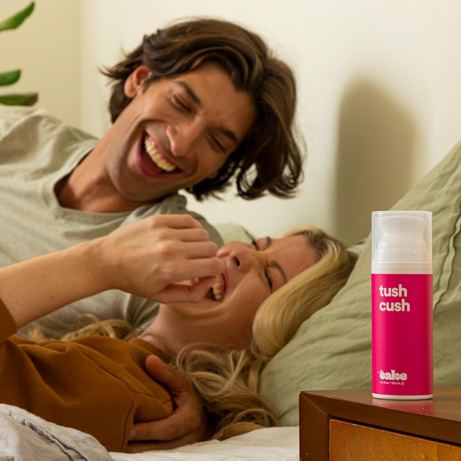 Hello Cake Tush Cush, Silicone and Water-Based Personal Lubricant, Formulated for Anal Use, Hybrid Lube for Men, Women, and Couples, 3.3 fl oz - DragonVitality