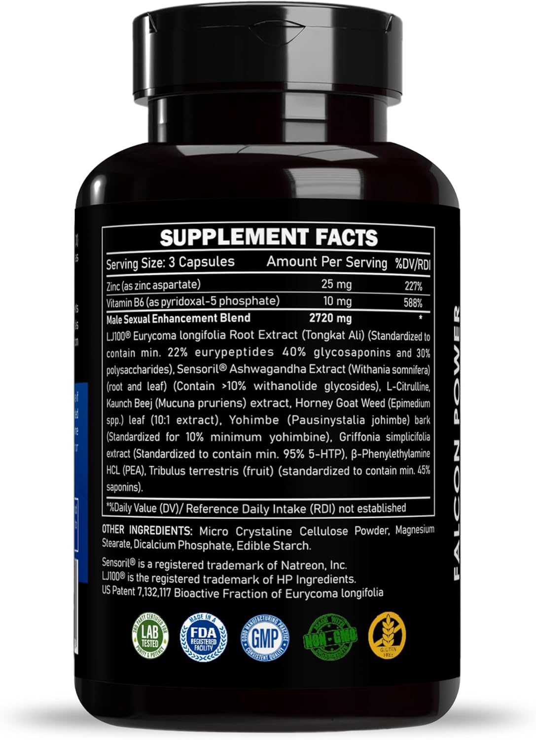 Herbal Supplement Sex Pills for Men – Last Longer in Bed and Enhance Erection Sensitivity – Includes Lab-Tested LJ100 Tongkat Ali & Sensoril Ashwagandha – 30 Doses for Men Aged 25-60 – Falcon Power - DragonVitality