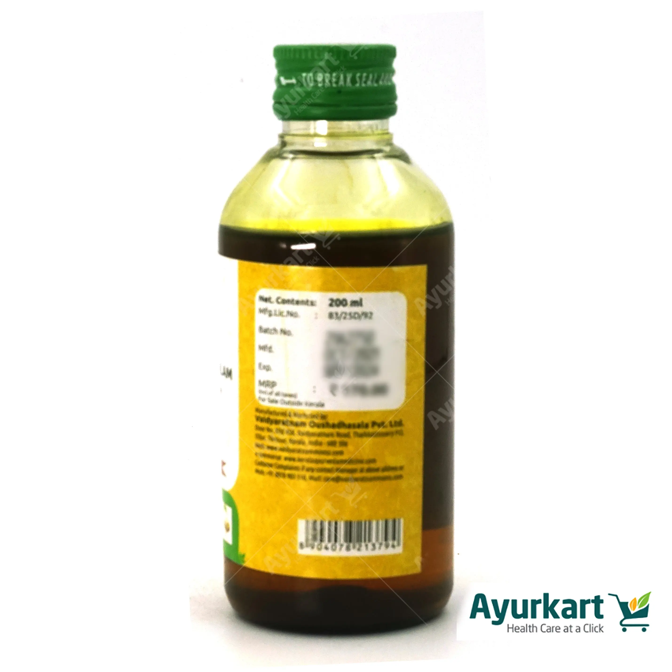LAKSHADI THAILAM - 200ML - VAIDYARATNAM - DragonVitality