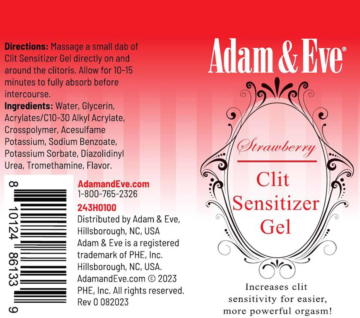 Adam and Eve Strawberry Clit Sensitizer Gel, Tingling Gel for Increased Clitoral Sensitivity and Intense Orgasms, Flavored Lickable Formula Enhances Stimulation, Great for Solo Play and Foreplay, 1 oz - DragonVitality
