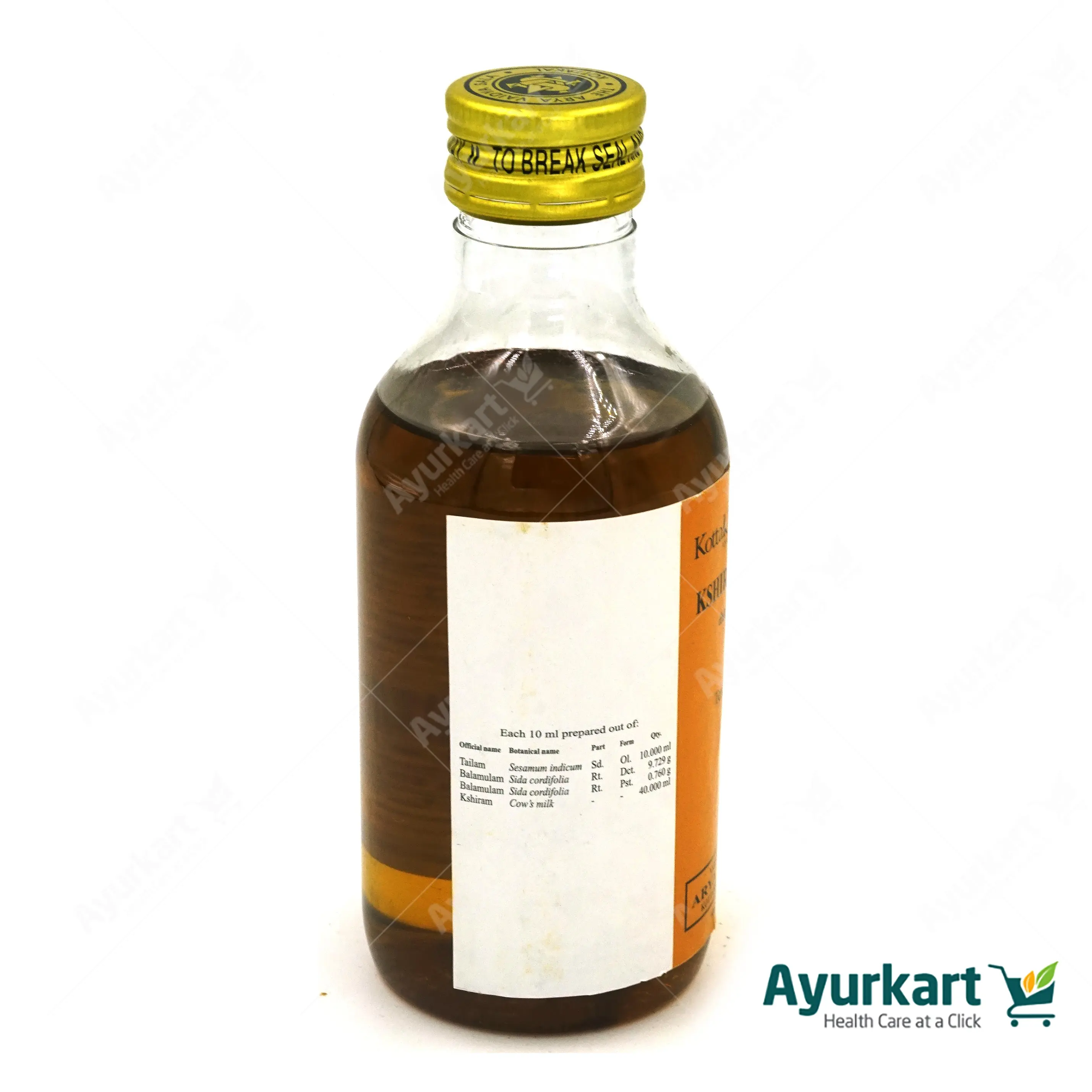Kshirabala Tailam - Kottakkal Ayurveda -  200ML - DragonVitality