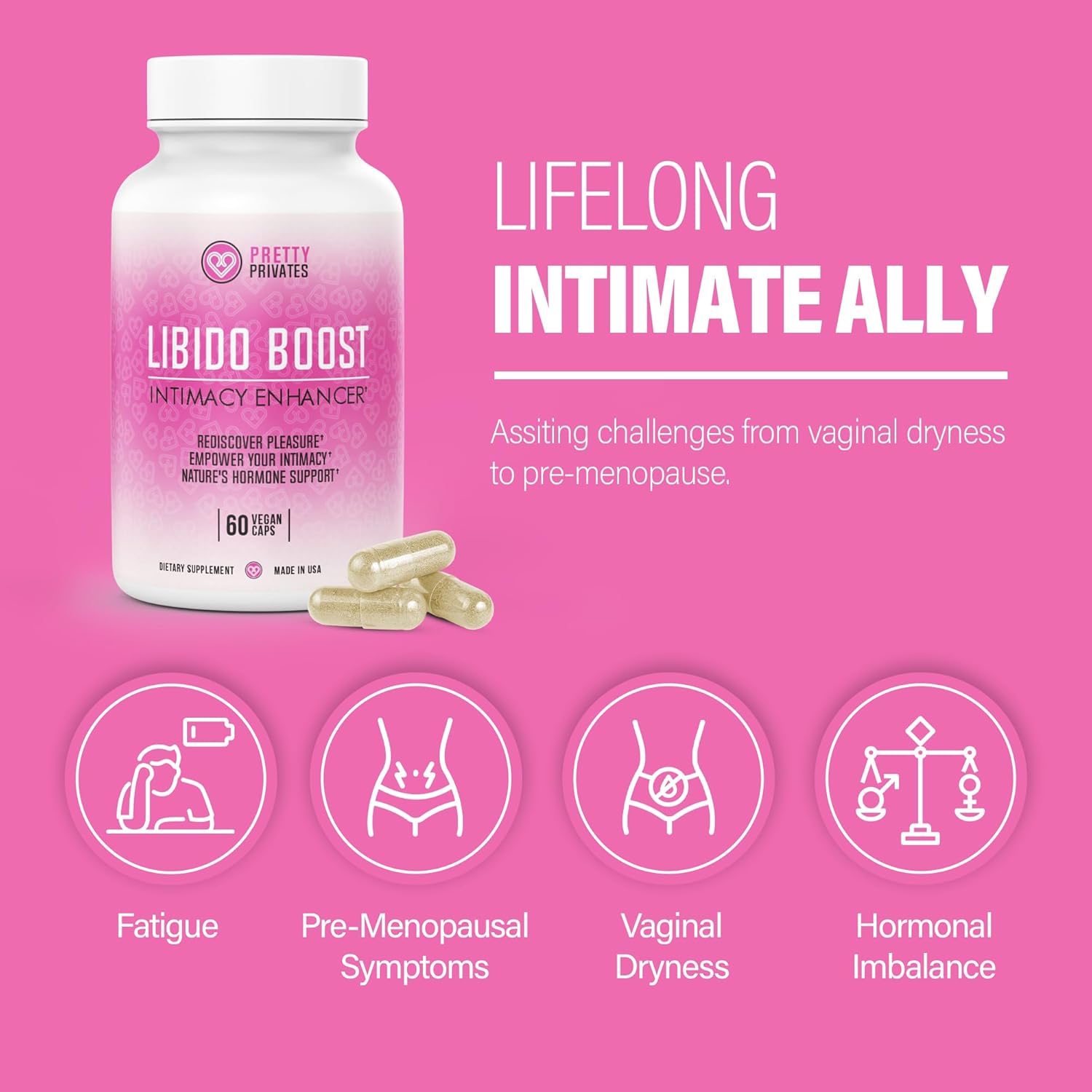 Pretty Privates Premium Female Libido Booster for Women - Fast-Acting Mood Booster & Energy Support, Natural Formula to Enhance Your Libido - Womens libido Booster - DragonVitality