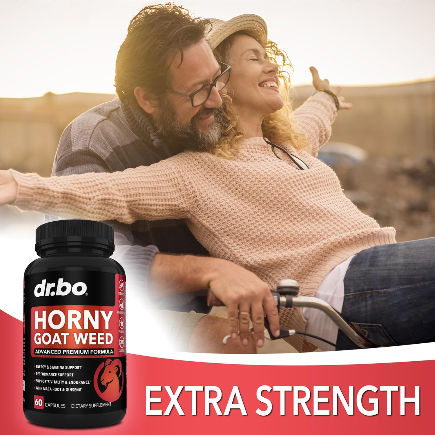 Horny Goat Weed For Men and Women - 1590mg Extra Max Male Enhancement, Stamina, Endurance, Performance - Maca Root, Tribulus, Muira Puama, L Arginine Ginseng Hornygoatweed for Men & Women - 60 Pills - DragonVitality