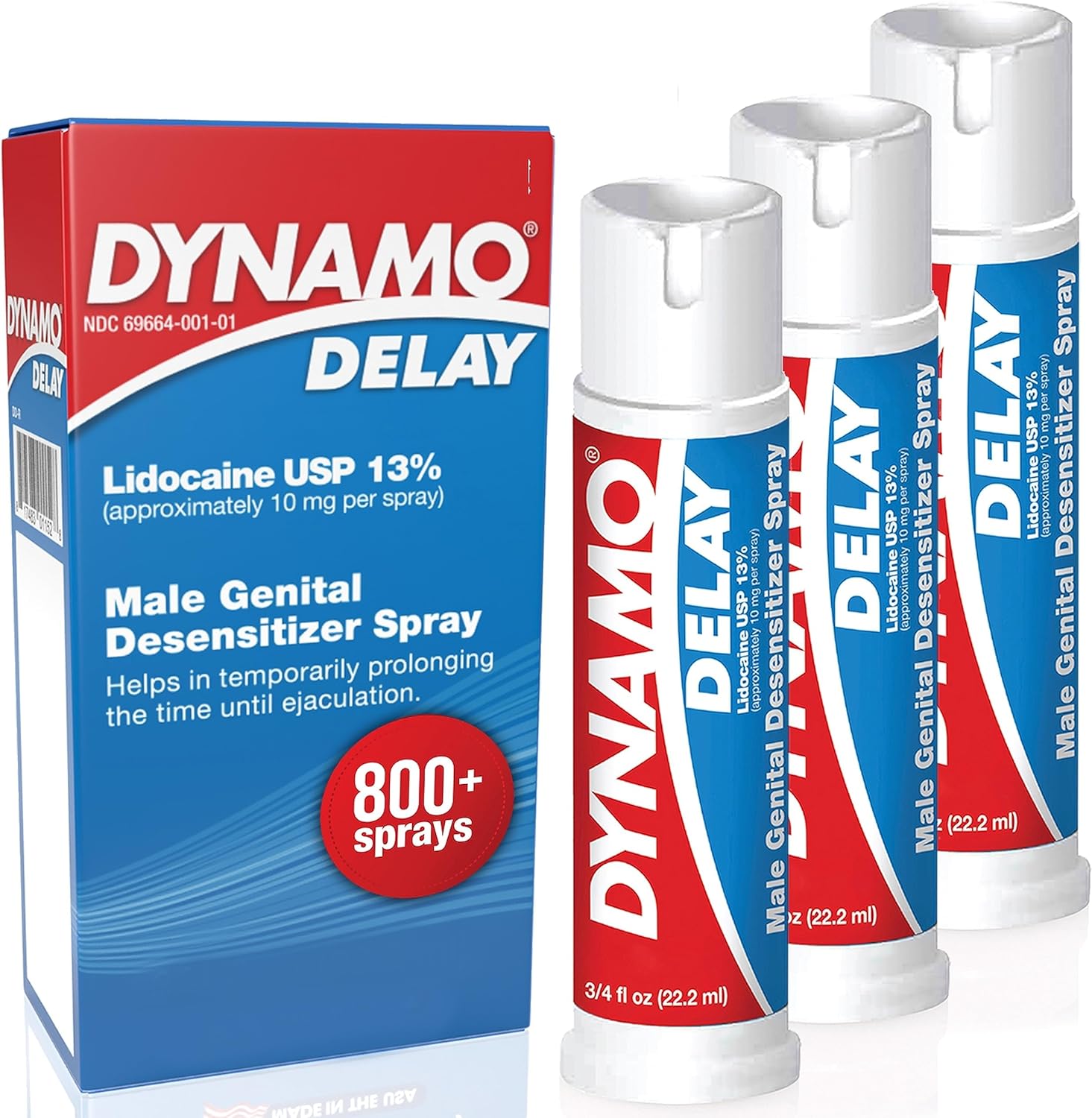 Dynamo Delay Spray for Men – 13% Lidocaine Numbing Spray to Help You Last Longer – 2 Pack Climax Control – FDA Registered, Better Value - DragonVitality