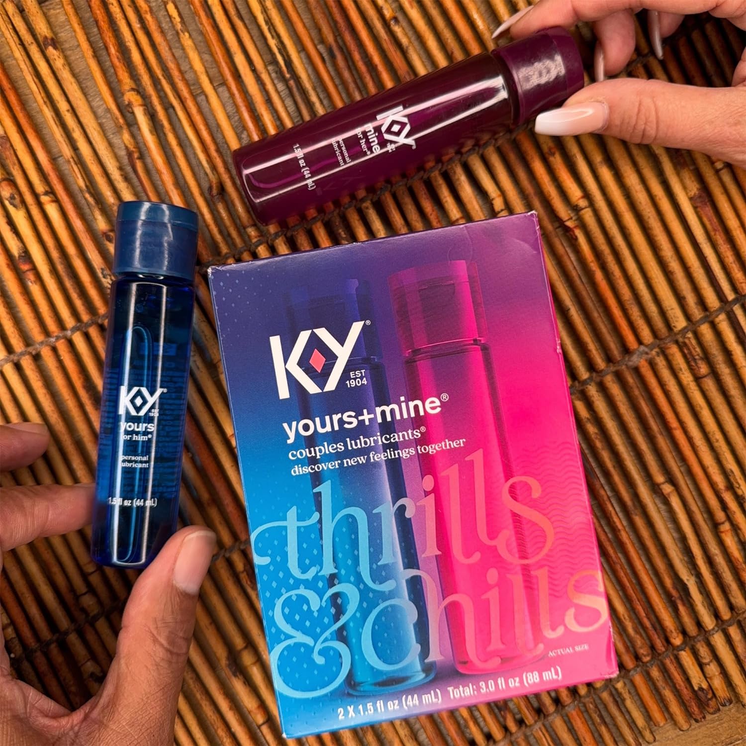 K-Y & Mine Couples Lubricant, Personal Lubricant & Intimate Gel, Sex Lube, Clear, 3 Fl Oz - DragonVitality