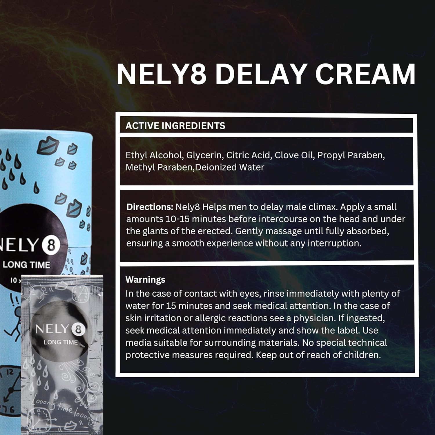 Nely8 Desensitizing Delay Cream, Male Climax Control, Sexual Enhancer Numbing Cream and No Odor, Last Longer in Bed, Not Delay Spray - DragonVitality