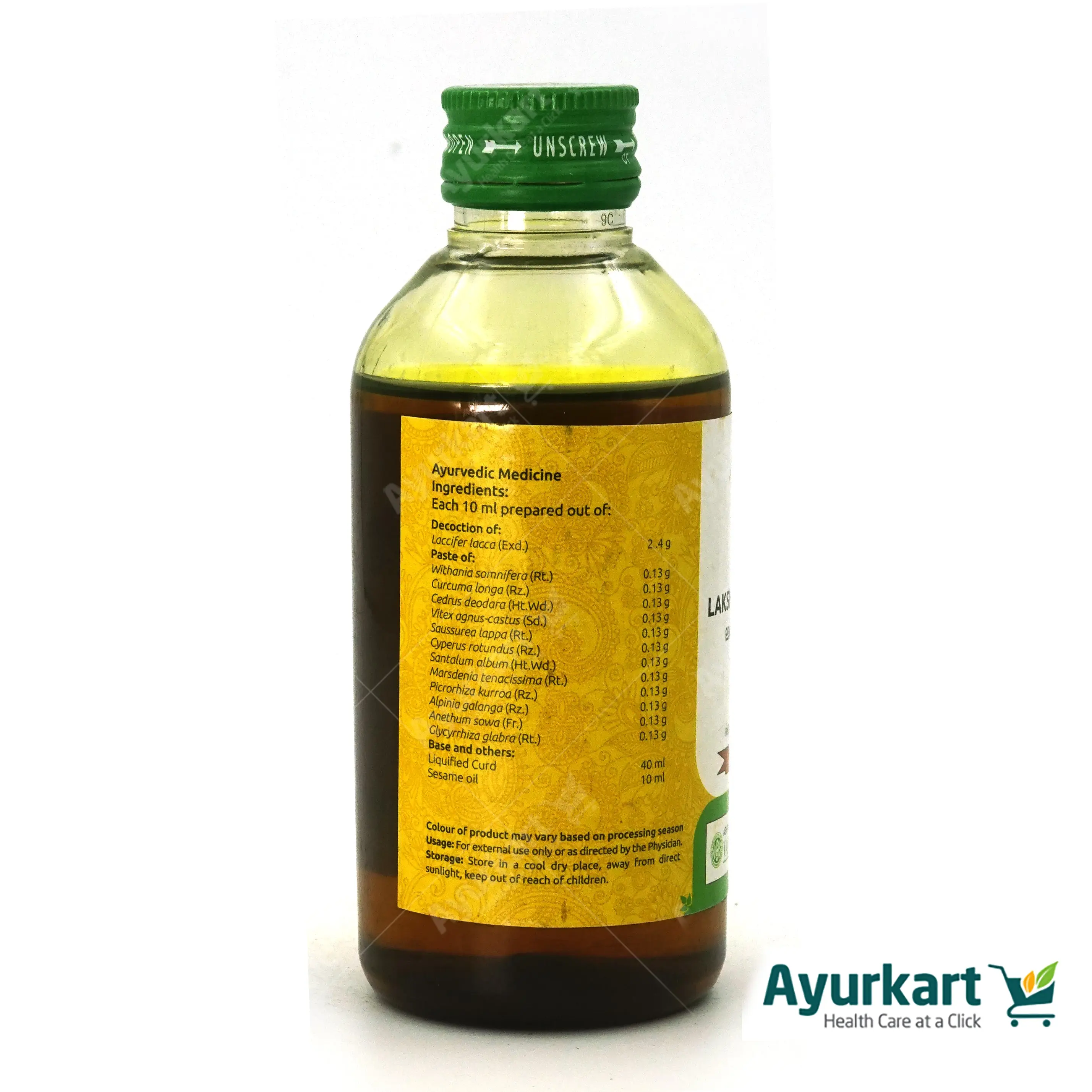 LAKSHADI THAILAM - 200ML - VAIDYARATNAM - DragonVitality