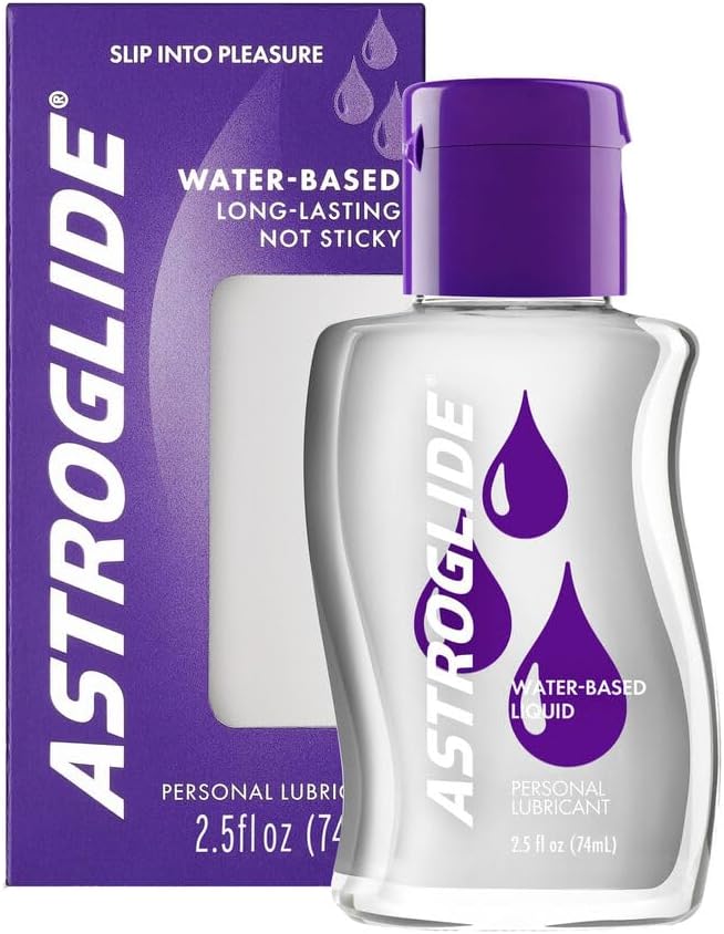 Astroglide Water Based Lube (2.5oz), Liquid Personal Lubricant, Long-Lasting Sex Lube for Men, Women and Couples, Travel-Friendly Size (Pack of 3) - DragonVitality
