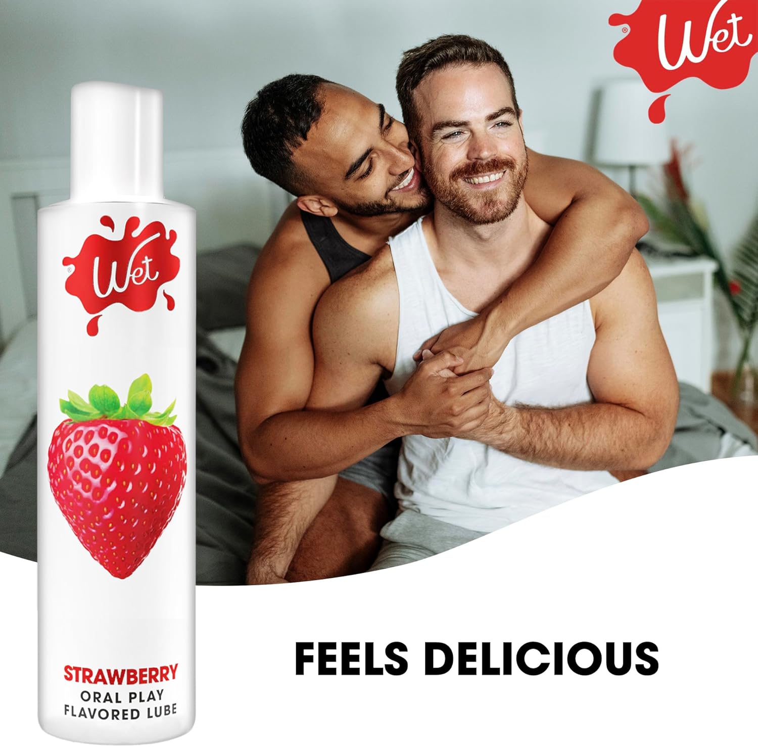 Wet Sexy Strawberry Premium Flavored Edible Lube for Men, Women and Couples | Long-Lasting, Condom Safe, Sugar Free, 9 fl oz - DragonVitality