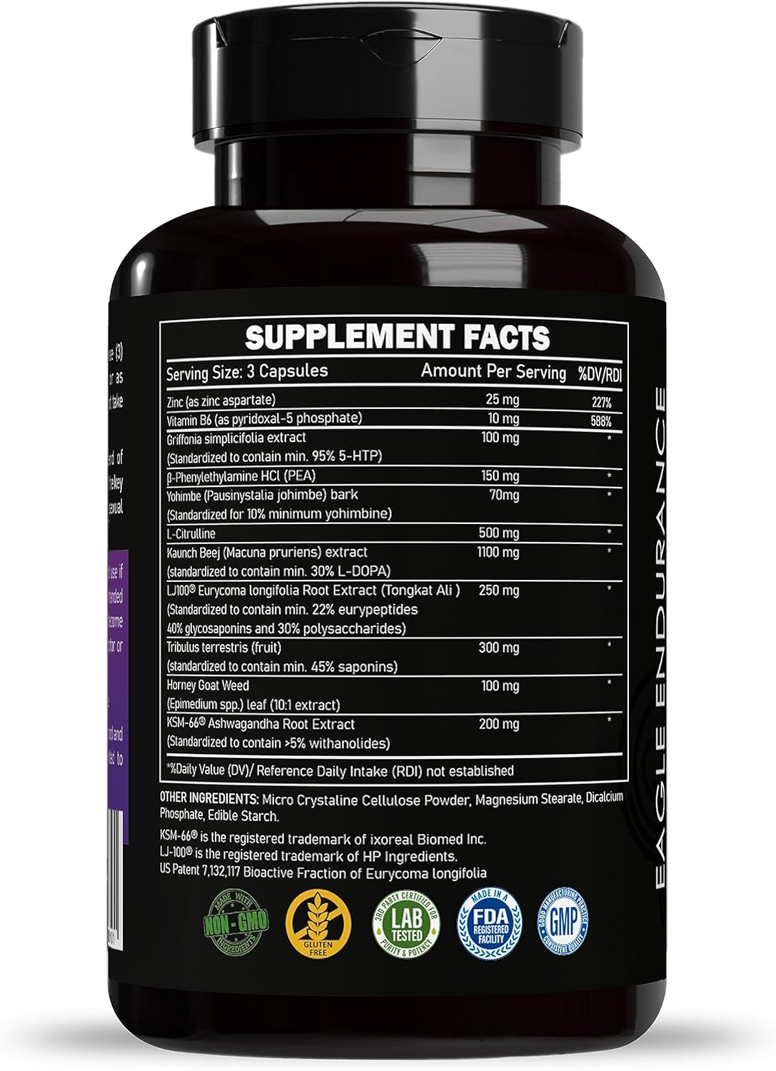 Herbal Supplement Sex Pills for Men – Last Longer in Bed and Enhance Erection Sensitivity – Includes Lab-Tested LJ100 Tongkat Ali & KSM-66 Ashwagandha – 30 Doses for Men Eagle Endurance by Force Fuel - DragonVitality