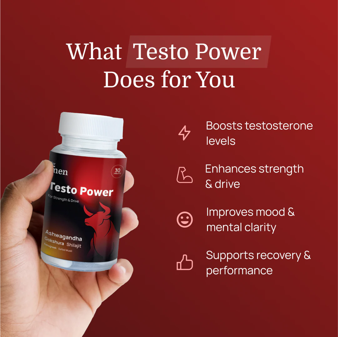 Testo Power – Strength & Drive Capsules for Men